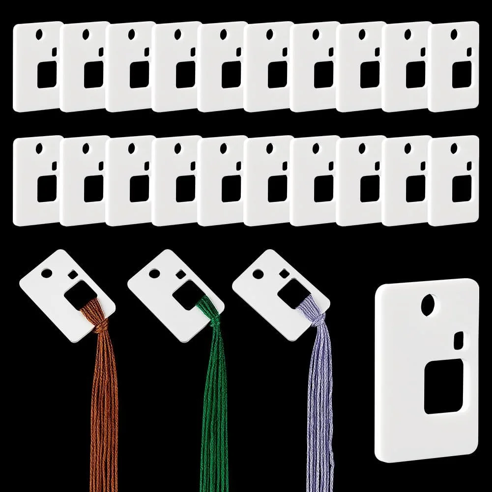 PH PandaHall 30 عدد قرقره نخ دندان اکریلیک مستطیلی، قرقره های سفید سازمان دهنده نخ گلدوزی، تراشه های نخ پیچ برای دوخت متقاطع، صنایع دستی، ذخیره سازی خیاطی DIY، 2.5x3.8 سانتی متر PH PandaHall 30 عدد قرقره نخ دندان اکریلیک مستطیلی، قرقره های سفید سازمان دهنده نخ گلدوزی، تراشه های نخ پیچ برای دوخت متقاطع، صنایع دستی، ذخیره سازی خیاطی DIY، 2.5x3.8 سانتی متر
