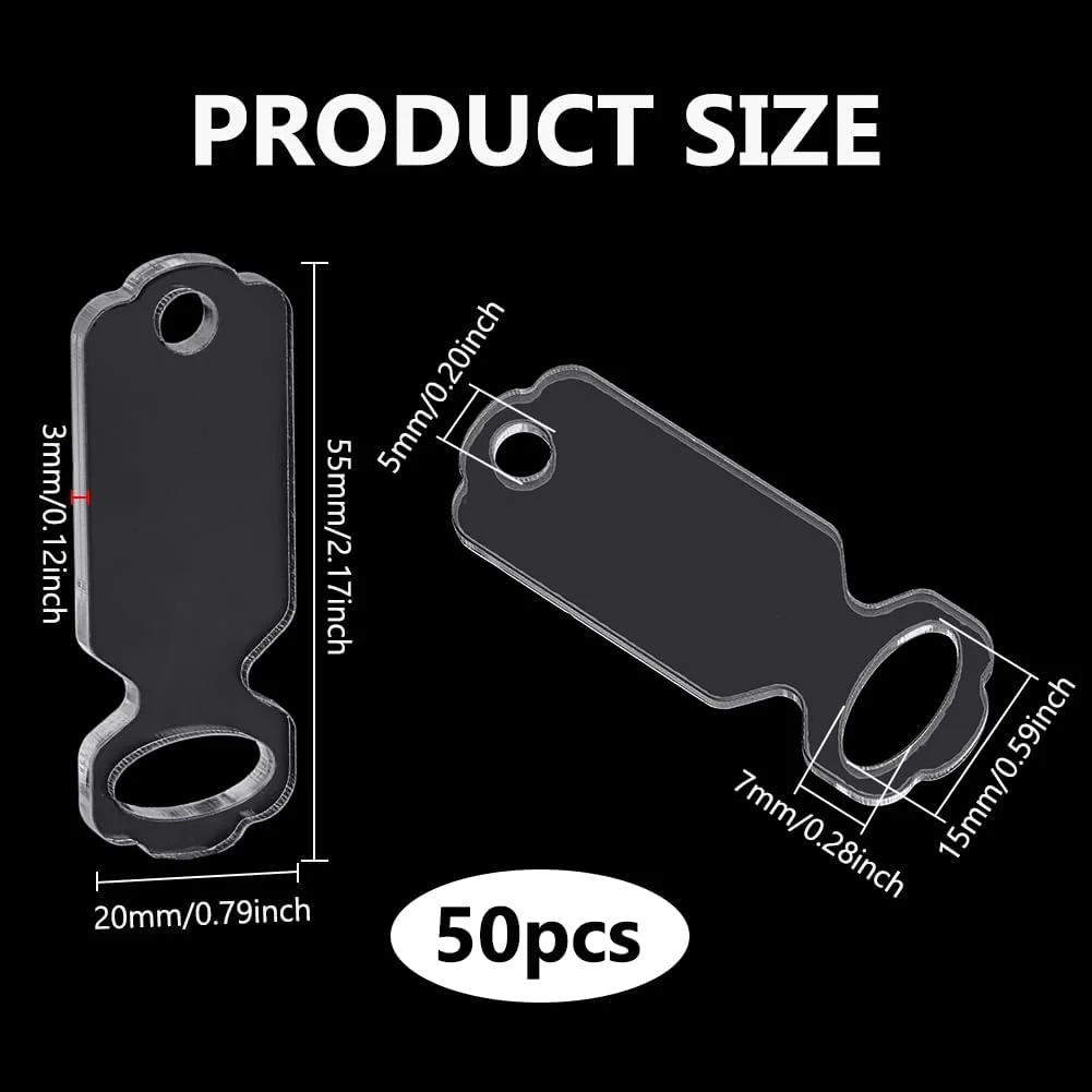 PH PandaHall 50 عدد آویز نخ اکریلیک شفاف، سازمان دهنده نخ گلدوزی مستطیلی، قرقره نخ برای نگهداری نخ خیاطی و کاردستی DIY، 55x20 میلی متر