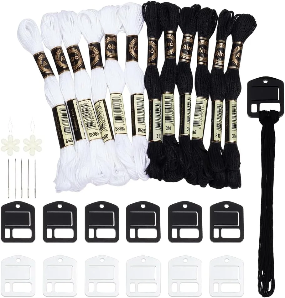 مجموعه خیاطی ۳۱ عددی PH PandaHall، شامل نخ های سیاه و سفید و جعبه ابزار سازمان دهنده قرقره، ابزار نخ کشی اکریلیک نخ دندان گلدوزی برای صنایع دستی، نگهدارنده نخ DIY، تاب لباس بافتنی مجموعه خیاطی ۳۱ عددی PH PandaHall، شامل نخ های سیاه و سفید و جعبه ابزار سازمان دهنده قرقره، ابزار نخ کشی اکریلیک نخ دندان گلدوزی برای صنایع دستی، نگهدارنده نخ DIY، تاب لباس بافتنی