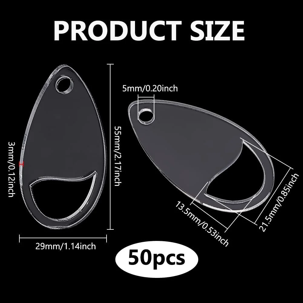 PH PandaHall 50 عدد قطره نخ اکریلیک شفاف، سازمان دهنده نخ بخیه قطره اشکی، سازمان دهنده نخ دندان گلدوزی، قرقره نخ فله ای برای ذخیره سازی نخ خیاطی صنایع دستی DIY، 5.5x2.9 سانتی متر