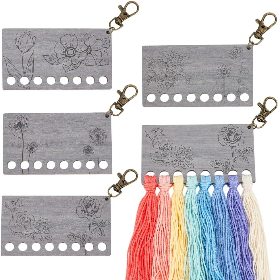 پی اچ پانداهال 4 عدد ارگانایزر نخ، قرقره پیچ نخ، نگهدارنده نخ دندان، نگهدارنده نخ گلدوزی، قرقره چوبی با قفل خرچنگی برای پروژه خیاطی، ابزار سوزن دوزی 5.5x4 اینچ