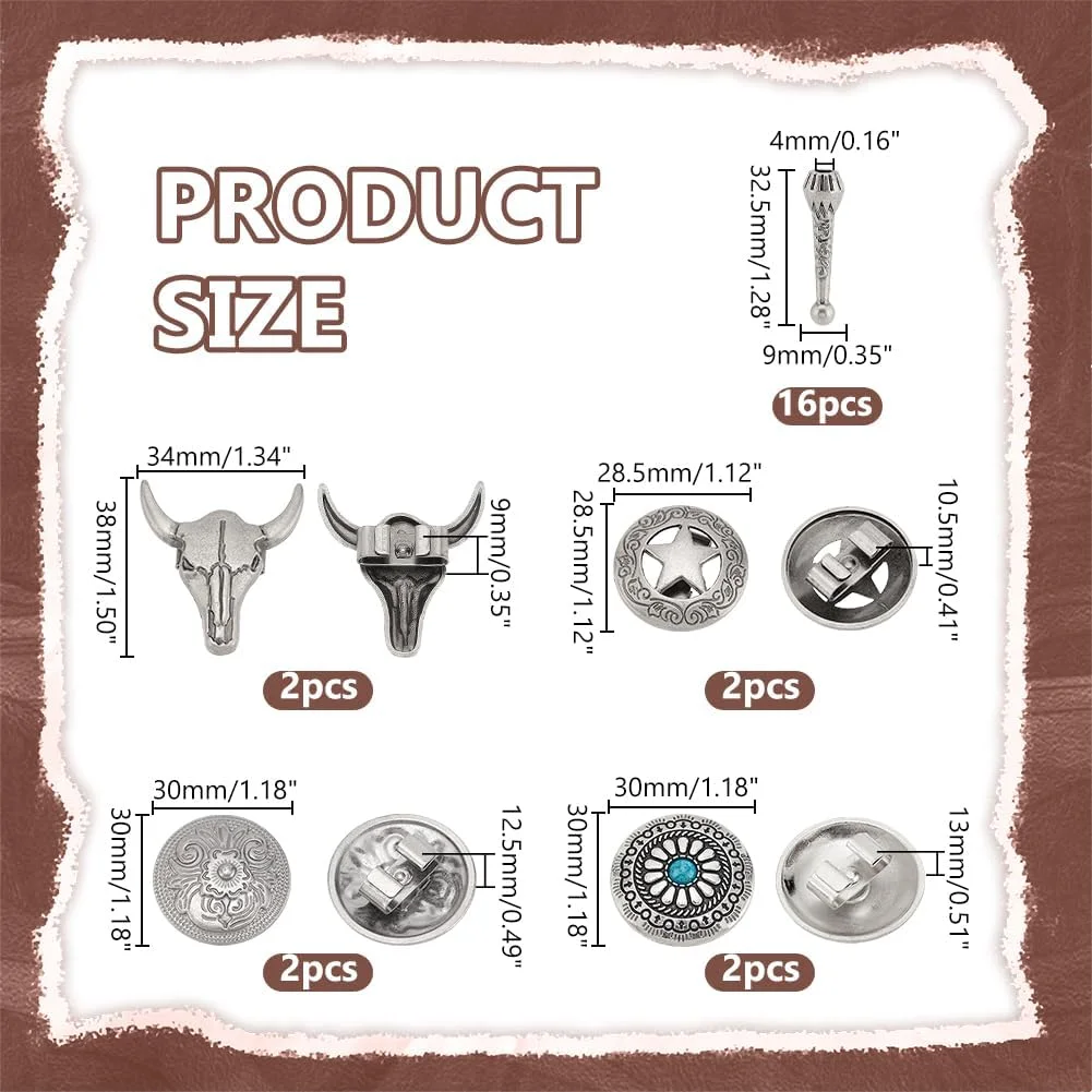 PH PandaHall 24 عدد سر گره کراوات بولو نقره ای تبت، آلیاژی، بلند، گرد، جایگزین کراوات بولو، لوازم جانبی مد برای ساخت گردنبند، صنایع دستی و تزئین لباس، قطر داخلی