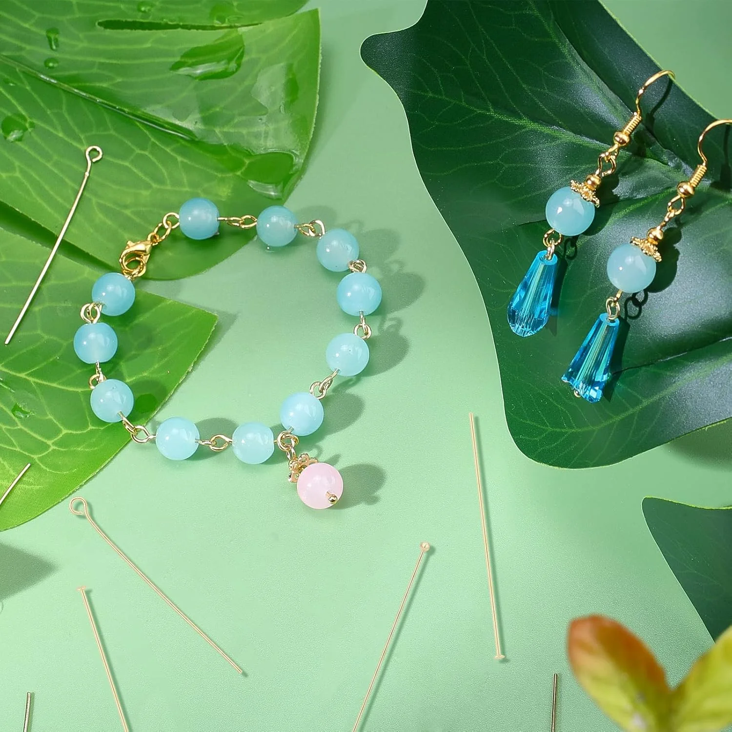 پین های ساخت جواهرات طلای 18 عیار PH PandaHall، پین های سر توپی، پین های چشم باز، پین های سر تخت، 3 سایز پین های چشمی جواهرات، لوازم جانبی ساخت جواهرات دست ساز گوشواره و دستبند، 30/35/45 میلی متر