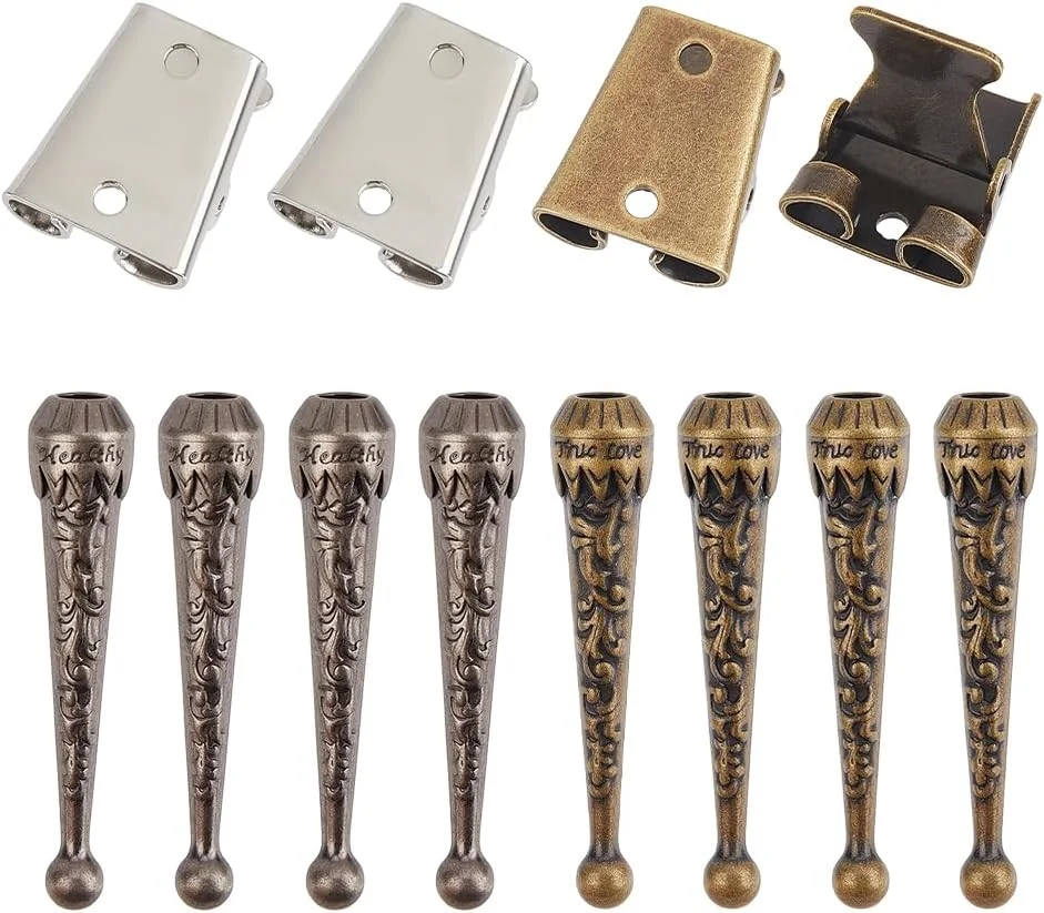 ست ساخت کراوات بولو PH PandaHall، شامل قطعات فلزی کراوات بولو در 2 رنگ، 4 عدد گیره لغزنده کراوات بولو آهنی، 8 عدد سرپوش انتهایی آلیاژی جایگزین برای ساخت دستبند، جواهرات، صنایع دستی و تزئین لباس