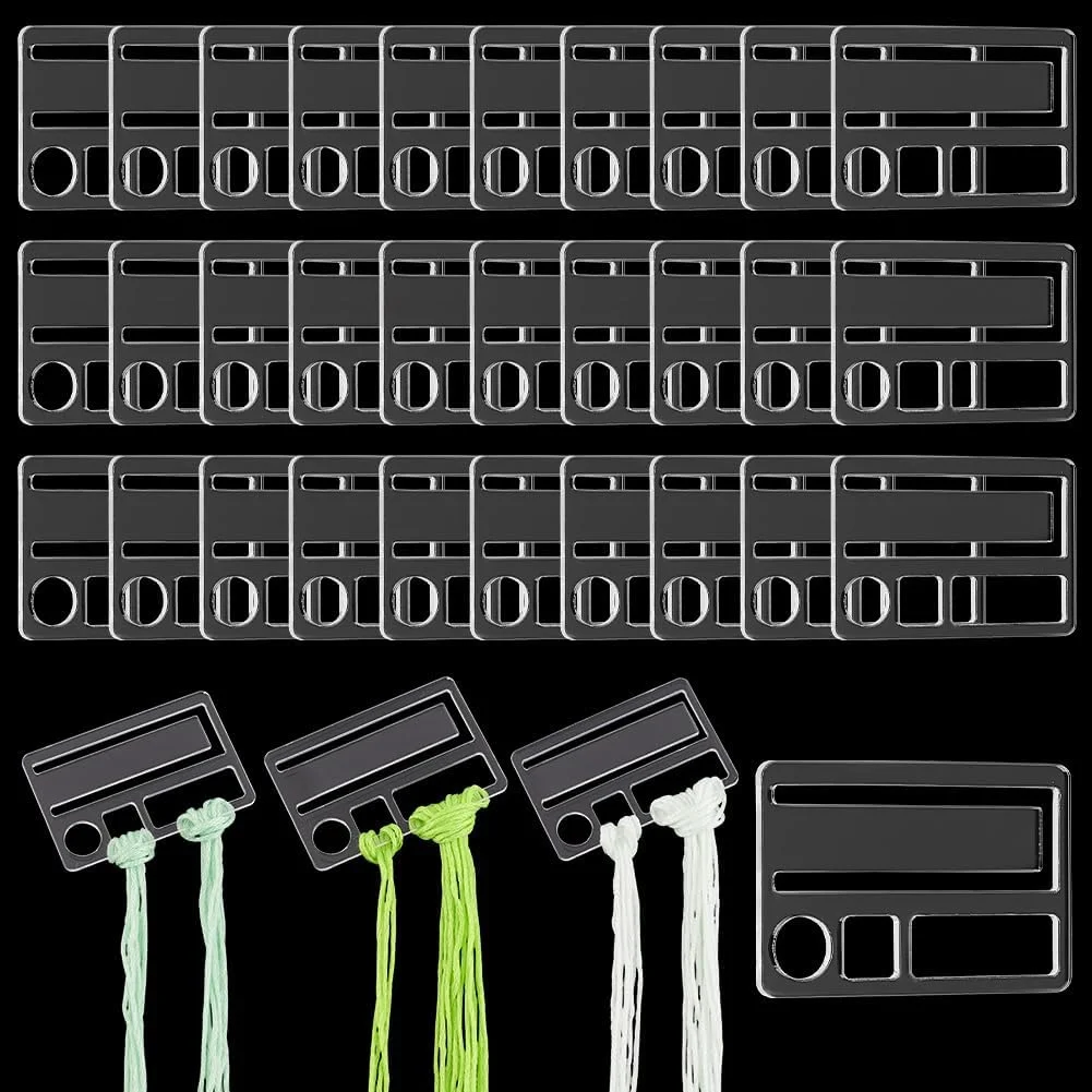 PH PandaHall ماسوره نخ گلدوزی 50 عددی، کارت نخ گلدوزی، سازمان دهنده نخ شفاف، کارت نگهدارنده نخ کوک متقاطع برای نگهداری نخ خیاطی، 3.2x4.8 سانتی متر