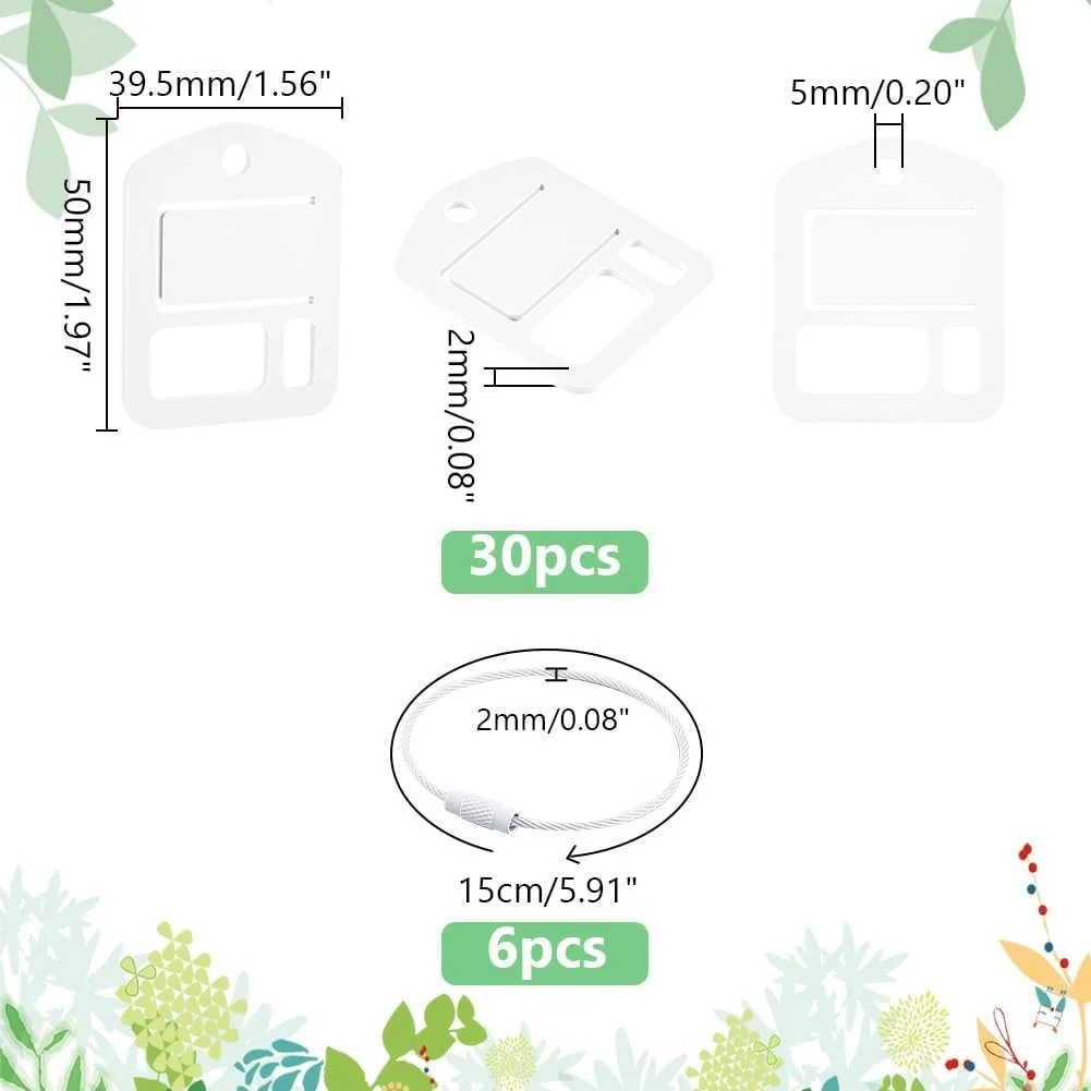 PH PandaHall 30 عدد نخ دندان دوزی اکریلیک، سازمان دهنده نخ گلدوزی سفید، قرقره نخ بخیه متقاطع با 6 عدد بست کلید زنجیره ای سیم استیل ضد زنگ برای نگهداری نخ خیاطی صنایع دستی DIY