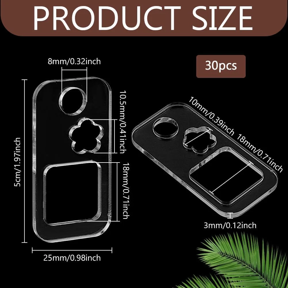 PH PandaHall 30 عدد قطره نخ دندان اکریلیک شفاف، سازمان دهنده نخ گلدوزی، قرقره نخ دندان اکریلیک مستطیلی برای نگهداری نخ گلدوزی و کوک متقاطع، 1×2 اینچ