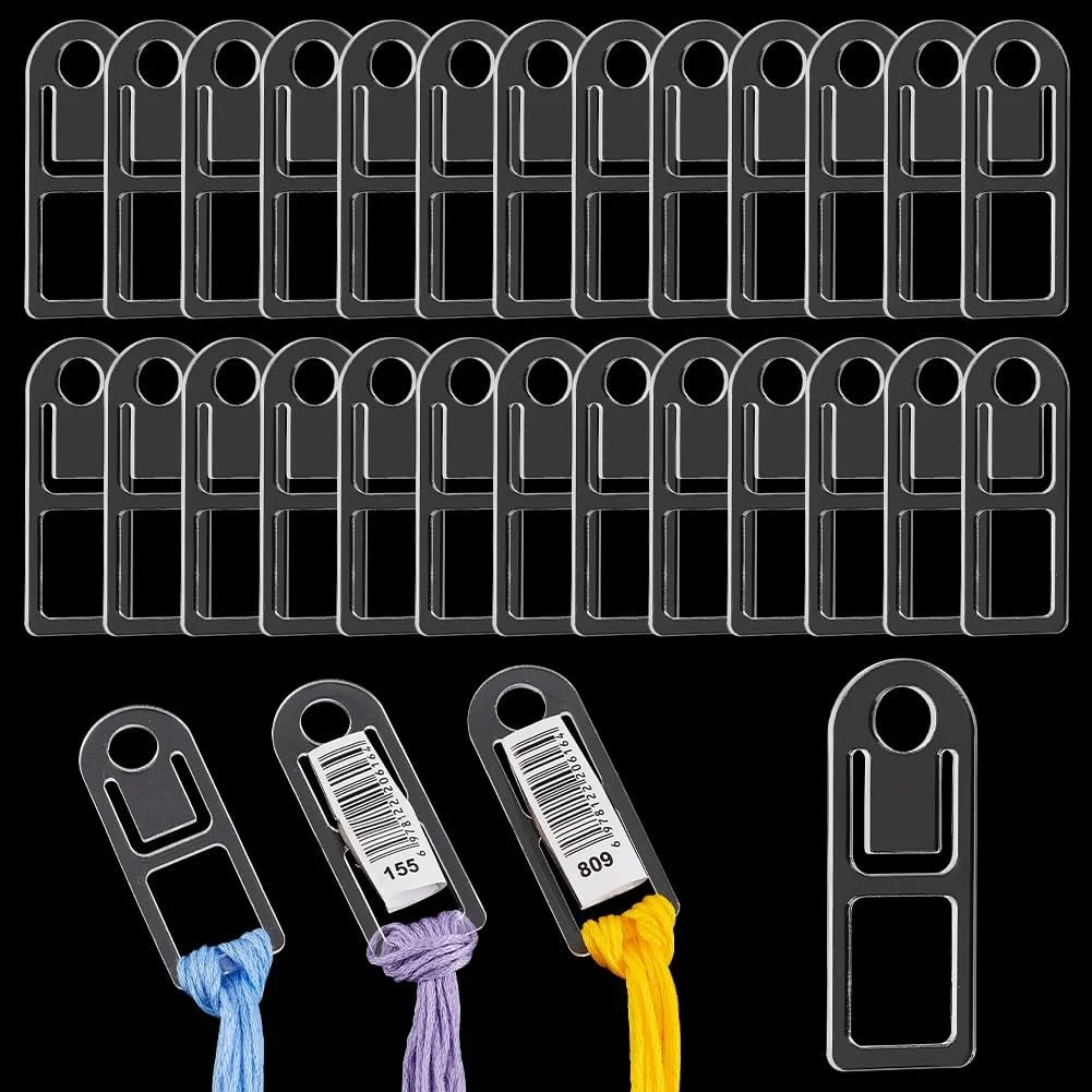 PH PandaHall ارگانایزر نخ گلدوزی، 50 عدد ماسوره نخ گلدوزی، کارت نخ گلدوزی شفاف، ارگانایزر نخ کوک متقاطع برای نگهدارنده نخ، ذخیره سازی خیاطی 4.9x1.9 سانتی متر