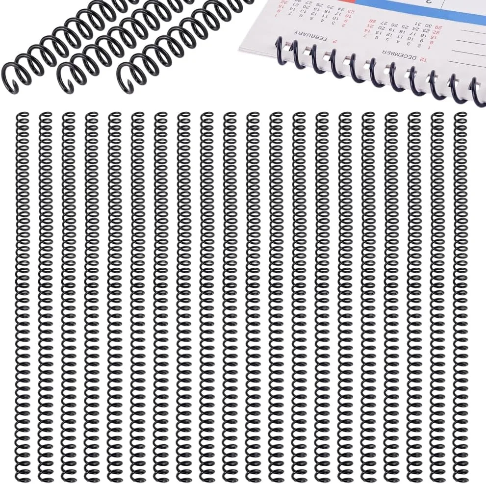 PH PandaHall بسته 100 عددی حلقه های فنری 8 میلی متری مشکی، حلقه های صحافی 4:1، ظرفیت 40 برگه، 48 حلقه، مناسب برای صحافی در خانه یا مدرسه