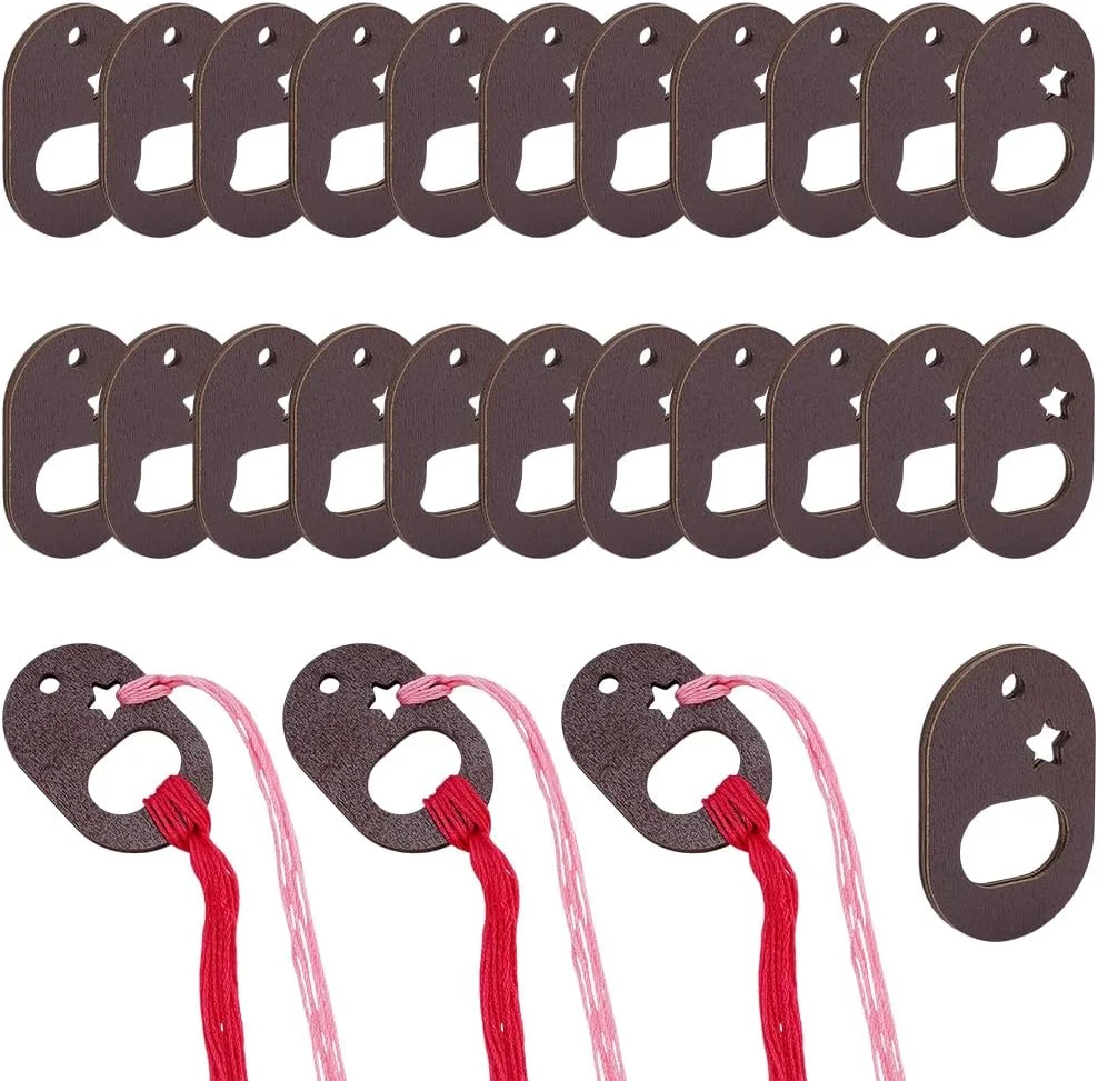 پی اچ پانداهال 30 عدد تخته نخ دوزی چوبی، تخته سازمان دهنده نخ چوبی، قرقره نخ دوزی، سازمان دهنده نخ گلدوزی برای لوازم خیاطی DIY