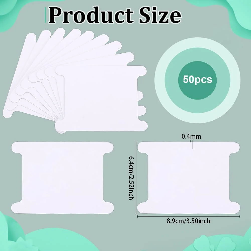 پی اچ پانداهال، بسته 50 عددی ماسوره کاغذی سفید، ماسوره نخ، ماسوره تخت، قرقره نخ، سازمان دهنده ذخیره سازی روبان، نگهدارنده نخ کاغذی برای گلدوزی، دوخت متقاطع، کاردستی، خیاطی DIY