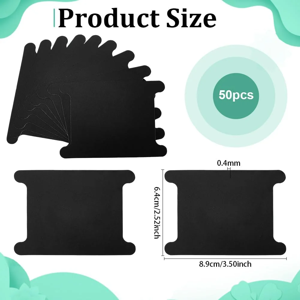 پی اچ پانداهال بسته 50 عددی بوبین کاغذی مشکی، بوبین های تخت، بوبین های نخ کاغذی، قرقره نخ، کارت نگهدارنده نخ برای گلدوزی، کوک متقاطع، کاردستی DIY