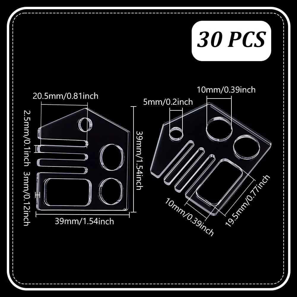 PH PandaHall 30 عدد نگهدارنده نخ دندان، سازمان دهنده نخ گلدوزی، اکریلیک شفاف، قرقره نخ گلدوزی با برچسب برای گلدوزی، دوخت متقاطع، ذخیره سازی نخ دندان، 39x39 میلی متر