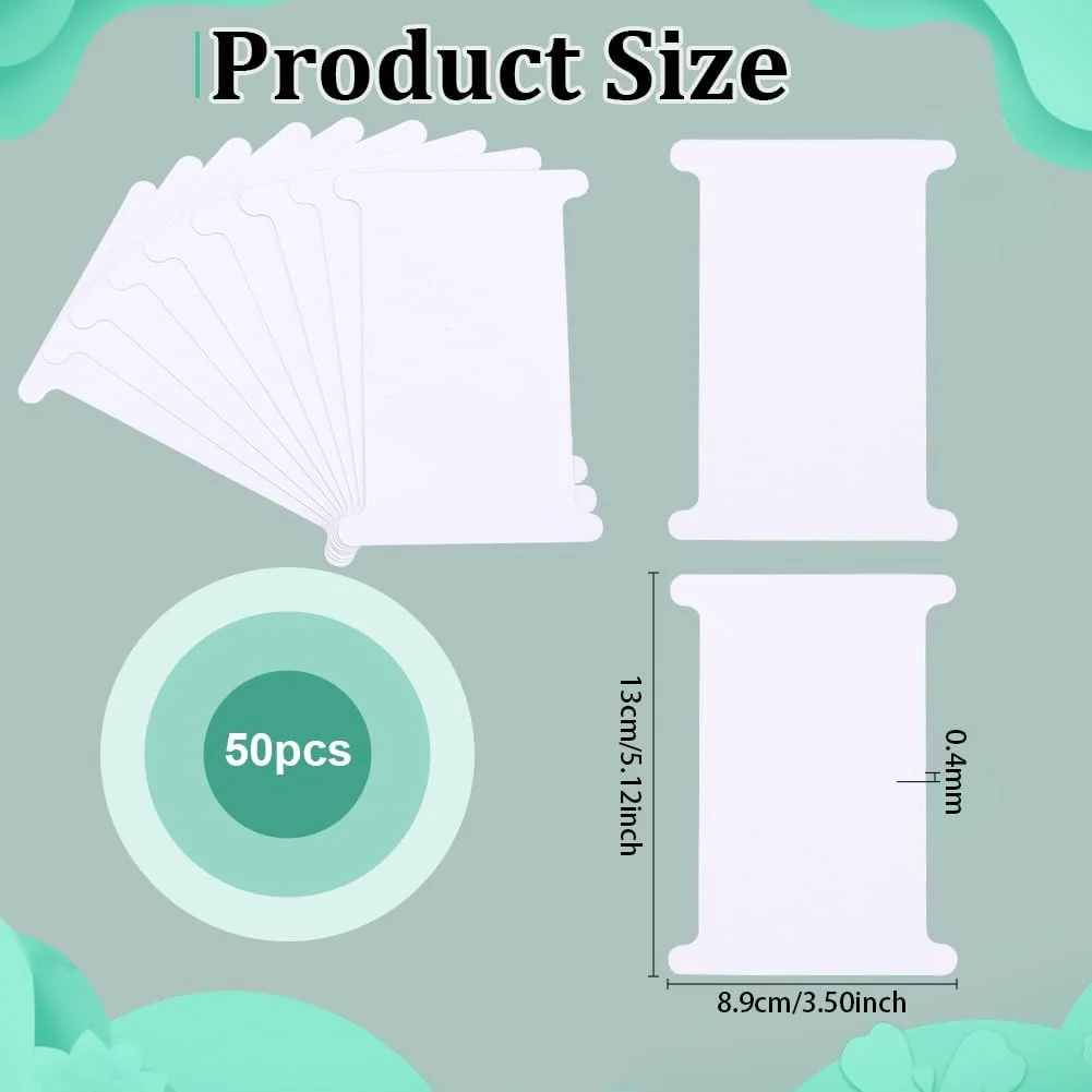 PH PandaHall 50 عدد ماسوره کاغذی، ماسوره های سفید تخت، ماسوره نخ، ماسوره نخ دندان، ارگانایزر ذخیره سازی روبان، ماسوره های کاغذی نخ، نگهدارنده نخ کارت برای گلدوزی، کوک متقاطع، کاردستی، خیاطی DIY