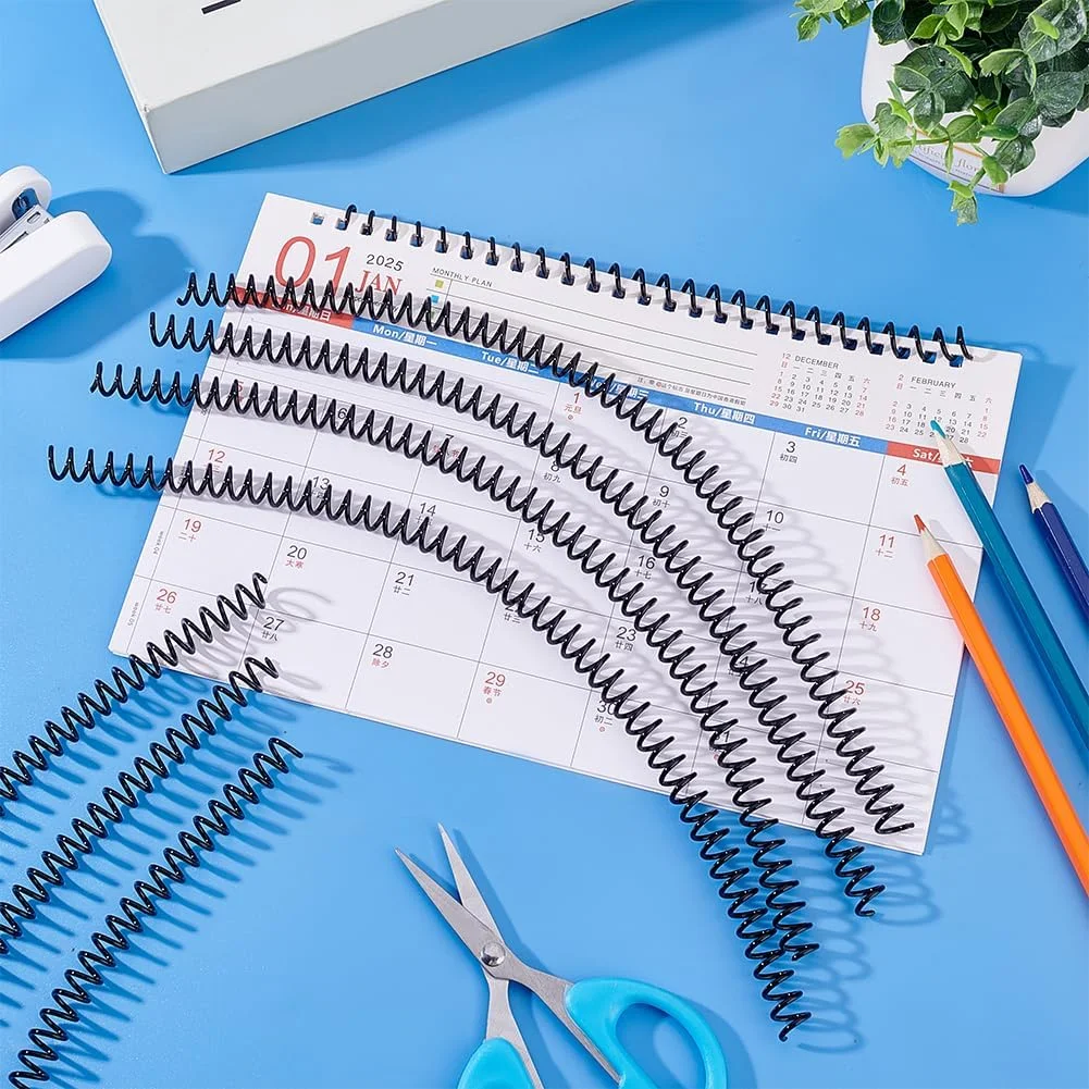 PH PandaHall بسته 100 عددی حلقه های فنری 8 میلی متری مشکی، حلقه های صحافی 4:1، ظرفیت 40 برگه، 48 حلقه، مناسب برای صحافی در خانه یا مدرسه