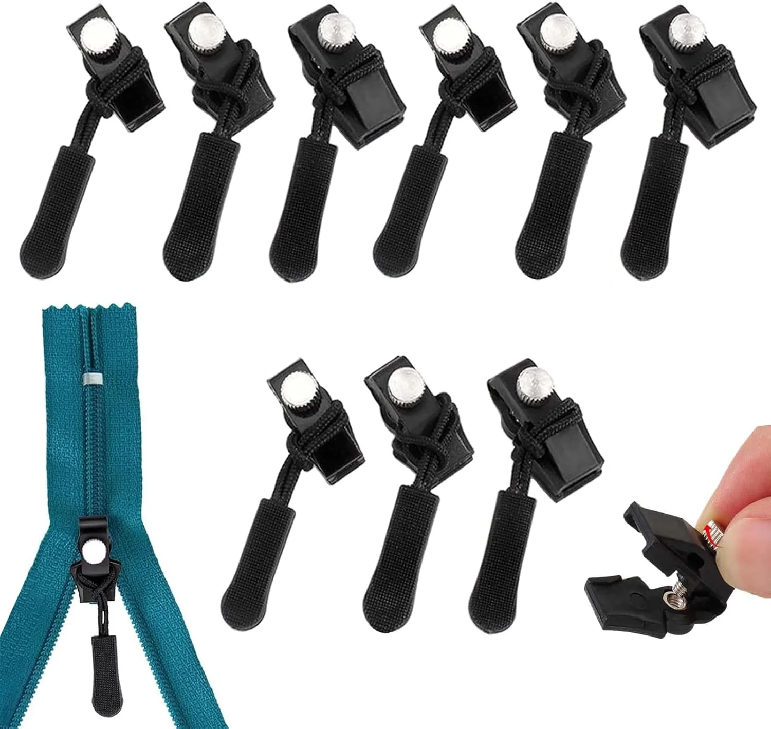 بسته 9 عددی سرزیپ تعمیراتی، آویز زیپ، جایگزین کشویی زیپ، زیپ یونیورسال، تعمیر زیپ برای ژاکت، کوله پشتی، چمدان، کیسه خواب بسته 9 عددی سرزیپ تعمیراتی، آویز زیپ، جایگزین کشویی زیپ، زیپ یونیورسال، تعمیر زیپ برای ژاکت، کوله پشتی، چمدان، کیسه خواب