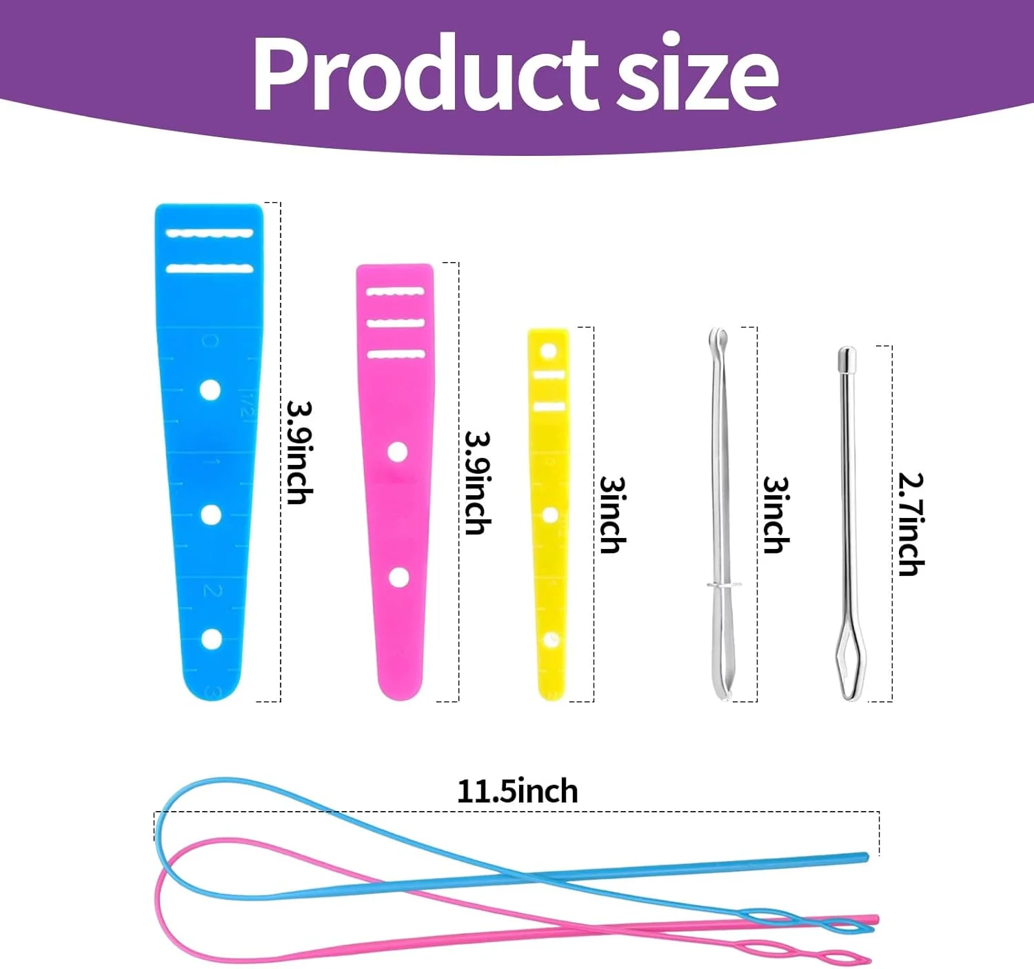 پهادو، مجموعه 9 عددی سوزن نخ کش بند، نوار پارچه ای، شامل 2 عدد نخ کش بند پلاستیکی انعطاف پذیر، 2 عدد قلاب برگرداننده حلقه دوزی استیل ضد زنگ، 2 عدد موچین فلزی، 3 عدد نخ کش پلاستیکی تخت