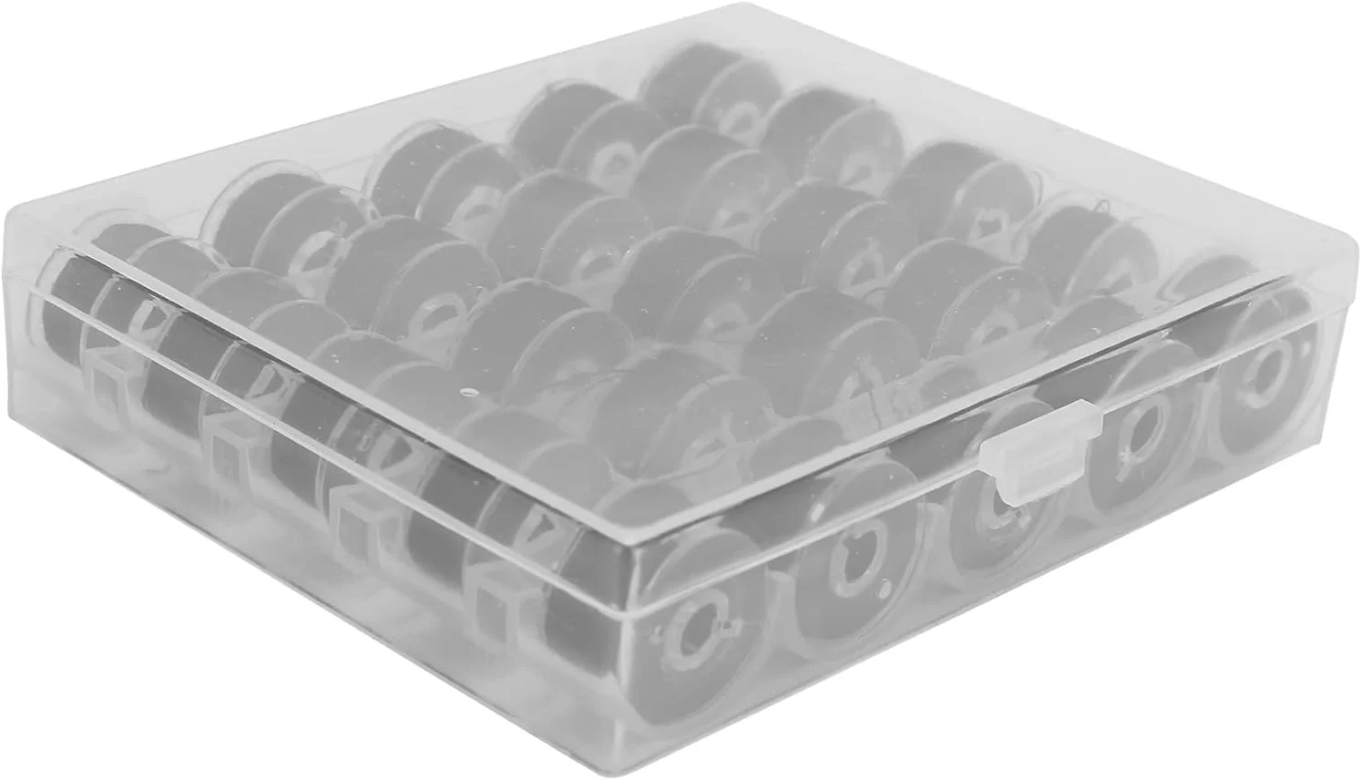 نخ خیاطی PEHUB، ماسوره نخ 25 عددی با جعبه قرقره شفاف برای گلدوزی و چرخ خیاطی برای تعمیر لباس