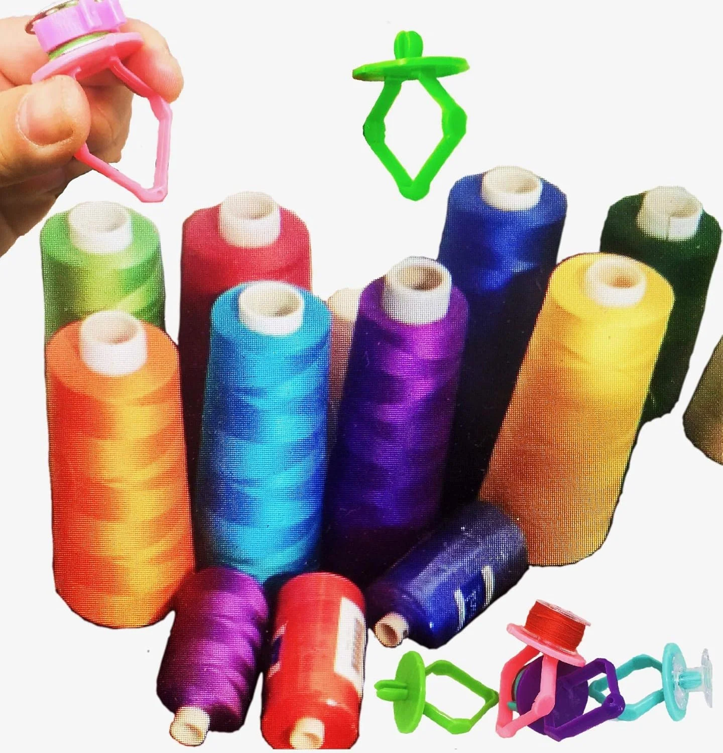 PeavyTailor بسته 15 عددی گیره قرقره خیاطی، ابزار کوچک خیاطی، نگهدارنده گیره نخ رنگی مدل شماره 4