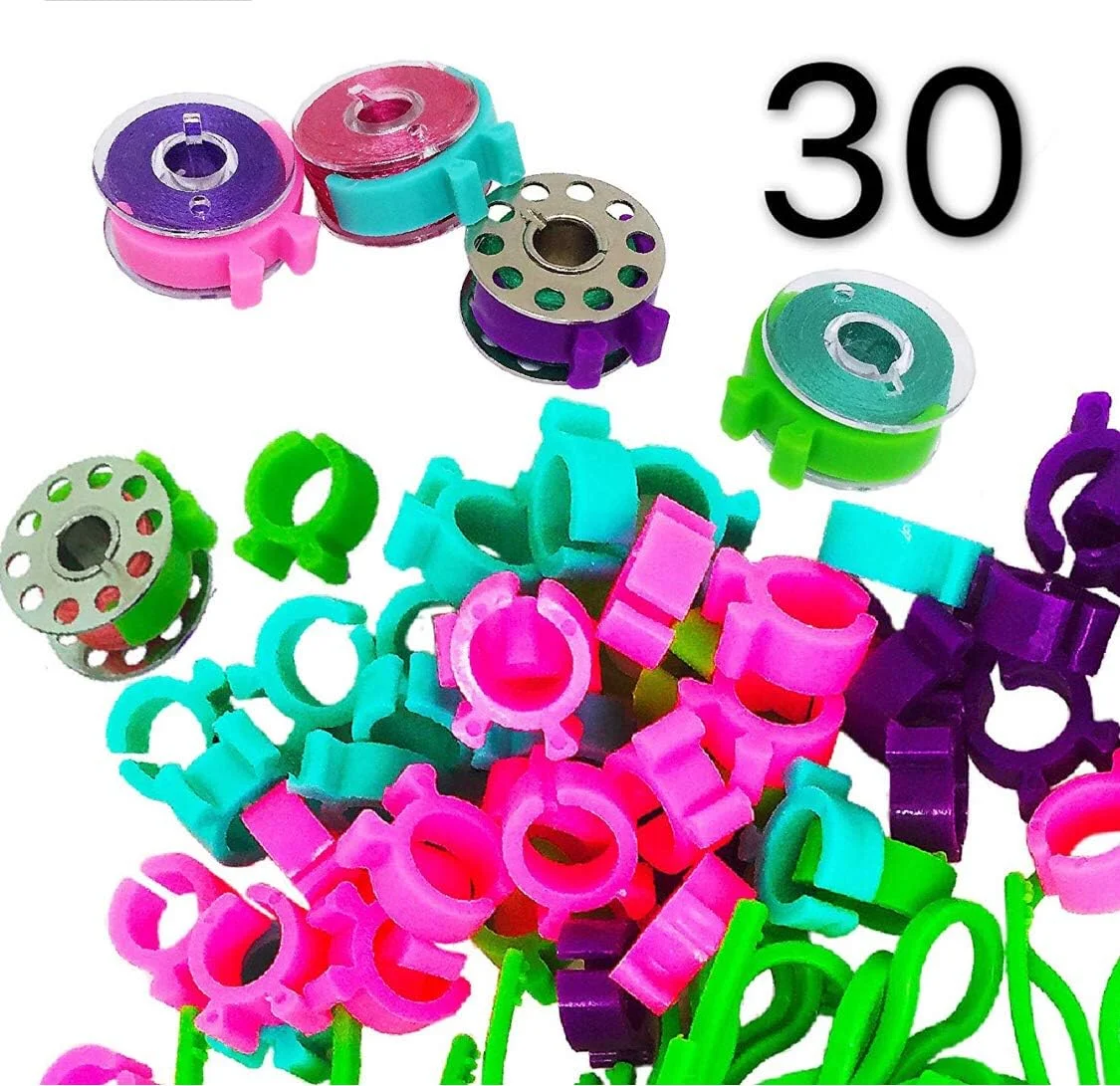 گیره قرقره پی وی تیلور 30 عددی، نگهدارنده و بست قرقره، مناسب برای گلدوزی، تکه دوزی و نخ خیاطی چرخ خیاطی