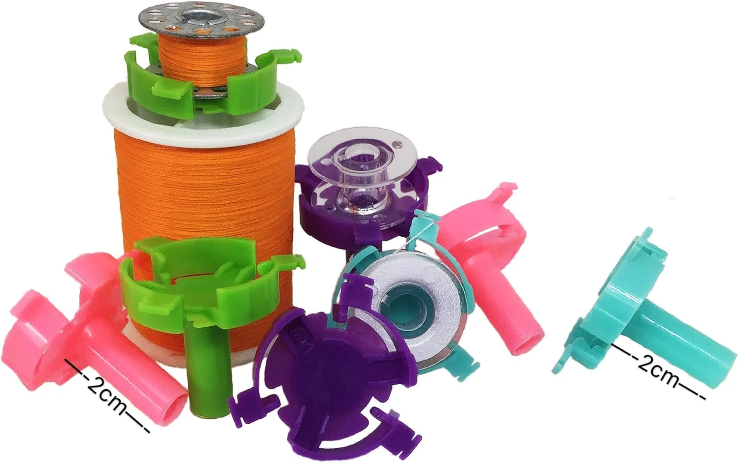 گیره قرقره خیاطی PeavyTailor بسته 18 عددی، ابزار و لوازم جانبی خیاطی، نگهدارنده نخ رنگی