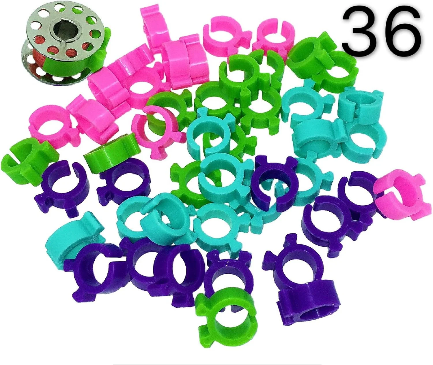 PeavyTailor گیره قرقره خیاطی 36 عددی، ابزار جانبی خیاطی، نگهدارنده گیره نخ رنگی