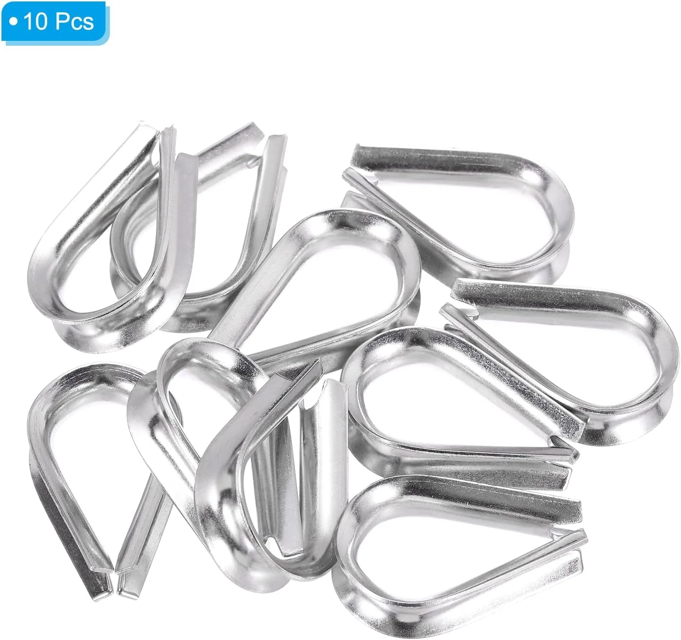 پاتیکیل انگشتی سیم بکسل 15/64 اینچ، 10 عدد انگشتی سیم بکسل استیل ضد زنگ 316 برای کابل بالابر حلقه ای با قطر 2 میلی متر