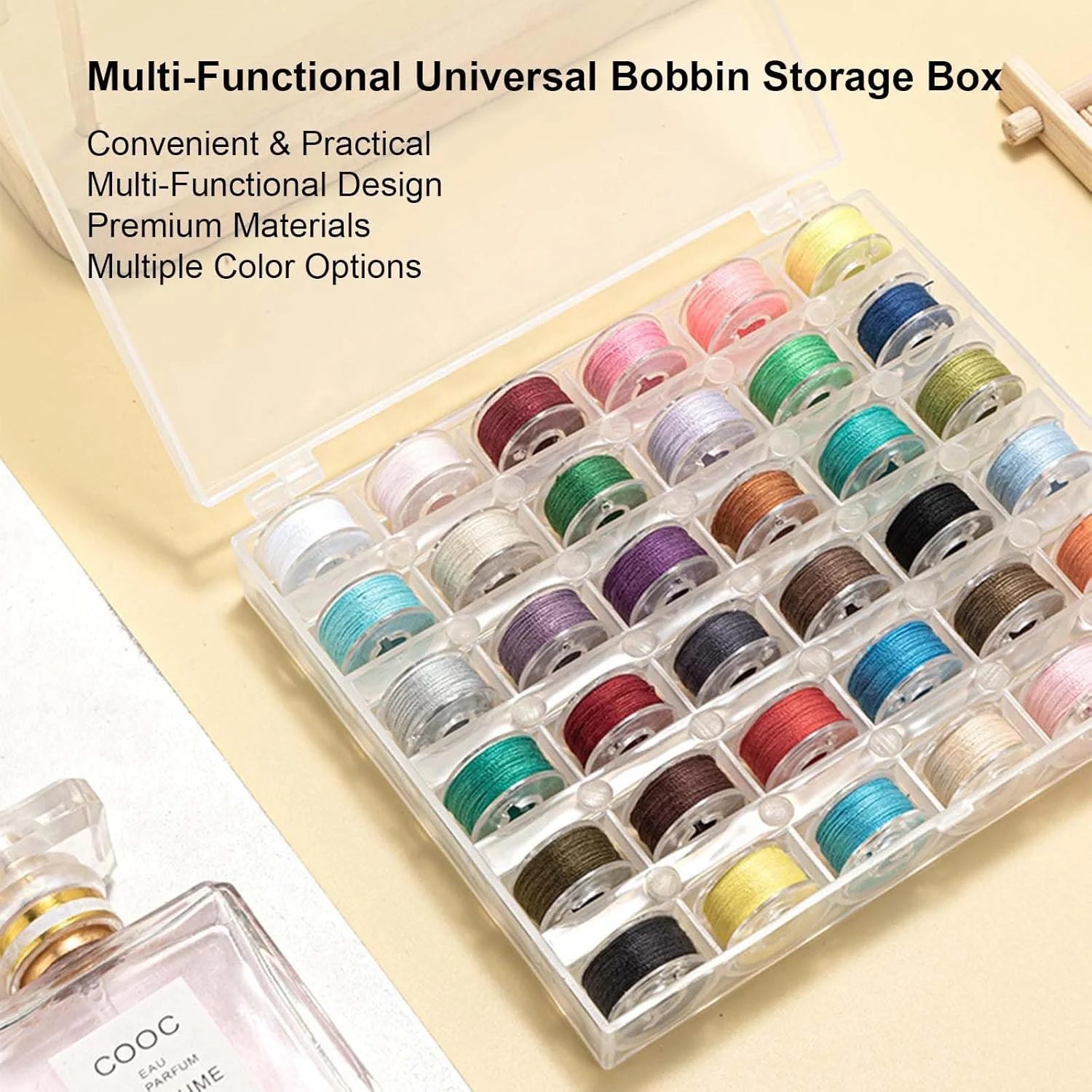 ست نخ و ماسوره چرخ خیاطی 36 عددی ShiningUU - لوازم جانبی جهانی چرخ خیاطی برای Brother/Singer/Janome/Elna/Babylock گلدوزی