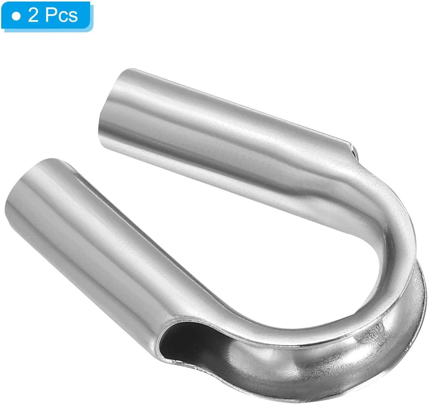 انگشتانه لوله سیم بکسل PATIKIL 5/16 اینچ / 8 میلی متر، بسته 2 عددی انگشتانه طناب فولادی ضد زنگ 304 برای کشش و مهاربندی، نقره ای