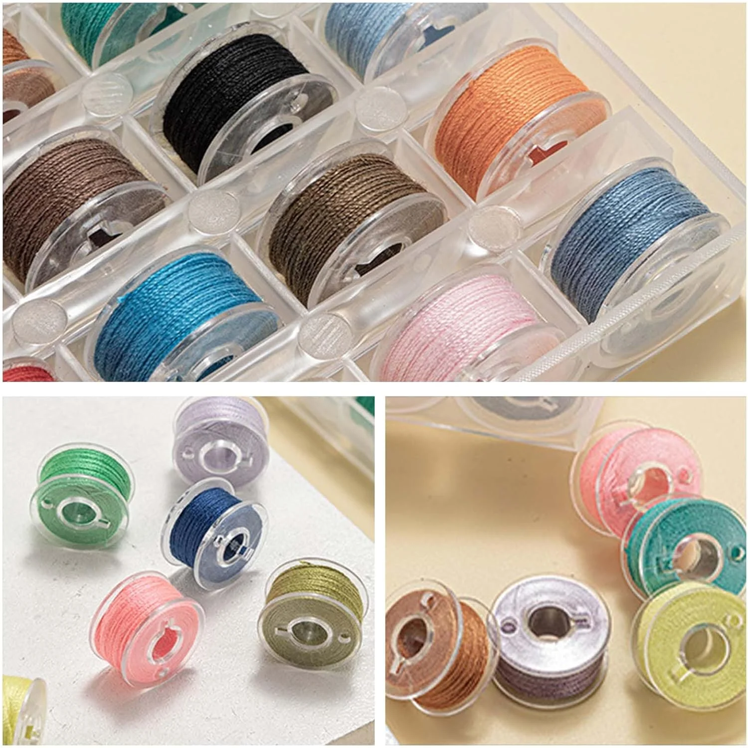 ست نخ و ماسوره چرخ خیاطی 36 عددی ShiningUU - لوازم جانبی جهانی چرخ خیاطی برای Brother/Singer/Janome/Elna/Babylock گلدوزی