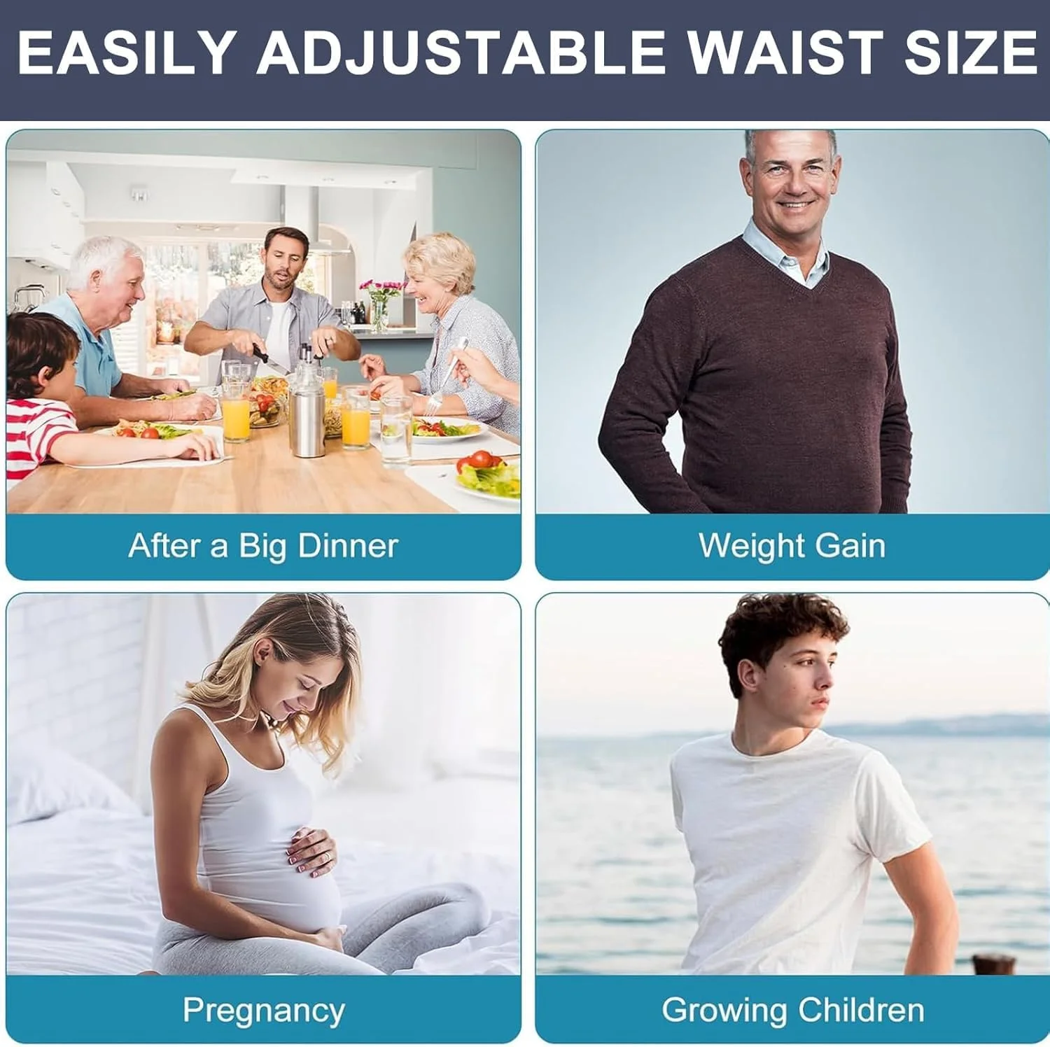 6 عدد افزایش دهنده دکمه برای شلوار - افزایش دهنده قابل تنظیم کمر برای شلوار و جین - افزایش دهنده دکمه الاستیک برای شلوار و دامن