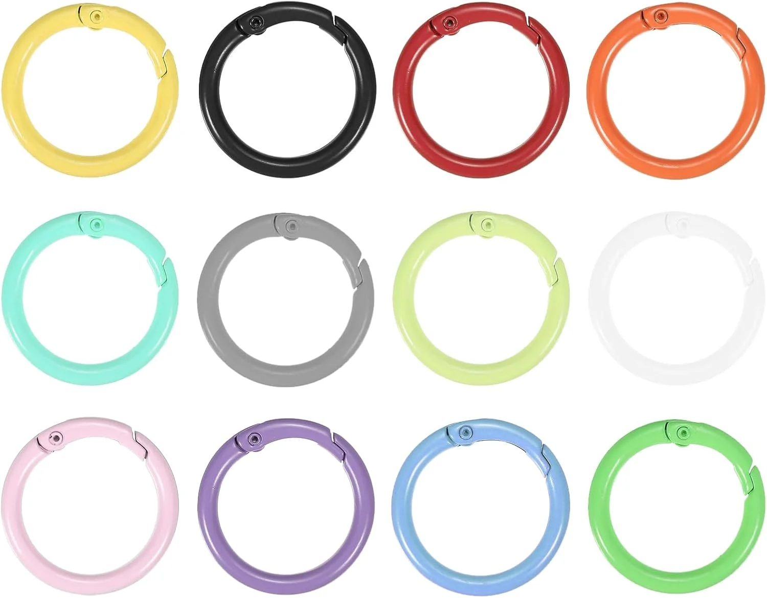 حلقه های فنری فلزی 27 میلی متری PATIKIL، حلقه های O فنری 12 عددی، گیره های فنری آلیاژ روی، حلقه های کلید فنری برای کیف دستی، چند رنگ حلقه های فنری فلزی 27 میلی متری PATIKIL، حلقه های O فنری 12 عددی، گیره های فنری آلیاژ روی، حلقه های کلید فنری برای کیف دستی، چند رنگ