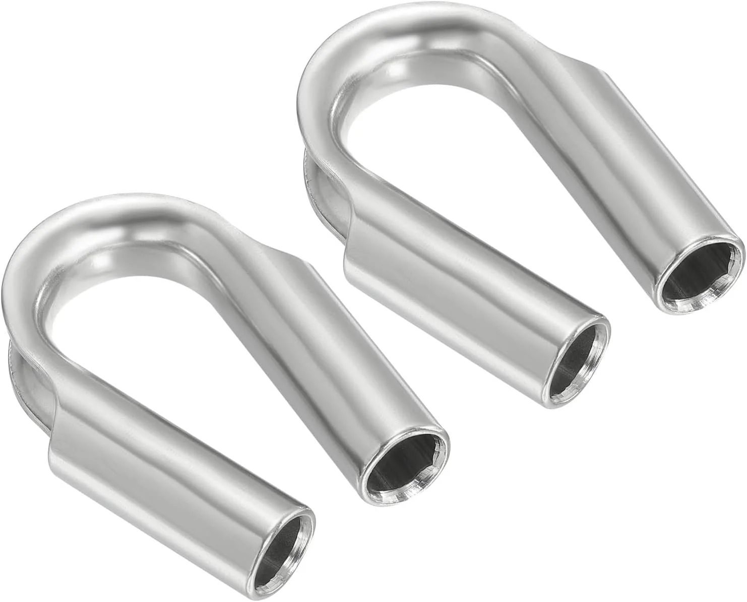 انگشتانه لوله سیم بکسل PATIKIL 3/8 اینچ / 10 میلی متر، بسته 2 عددی انگشتانه سیم بکسل استیل ضد زنگ 304 برای کشیدن و دکل بندی، نقره ای