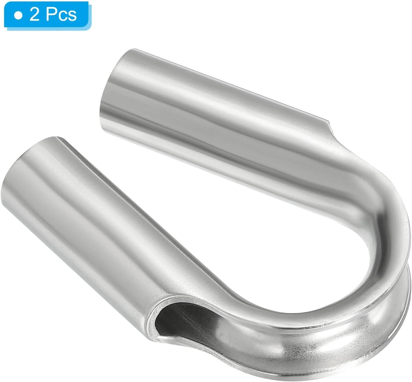 انگشتانه لوله سیم بکسل PATIKIL 3/8 اینچ / 10 میلی متر، بسته 2 عددی انگشتانه سیم بکسل استیل ضد زنگ 304 برای کشیدن و دکل بندی، نقره ای