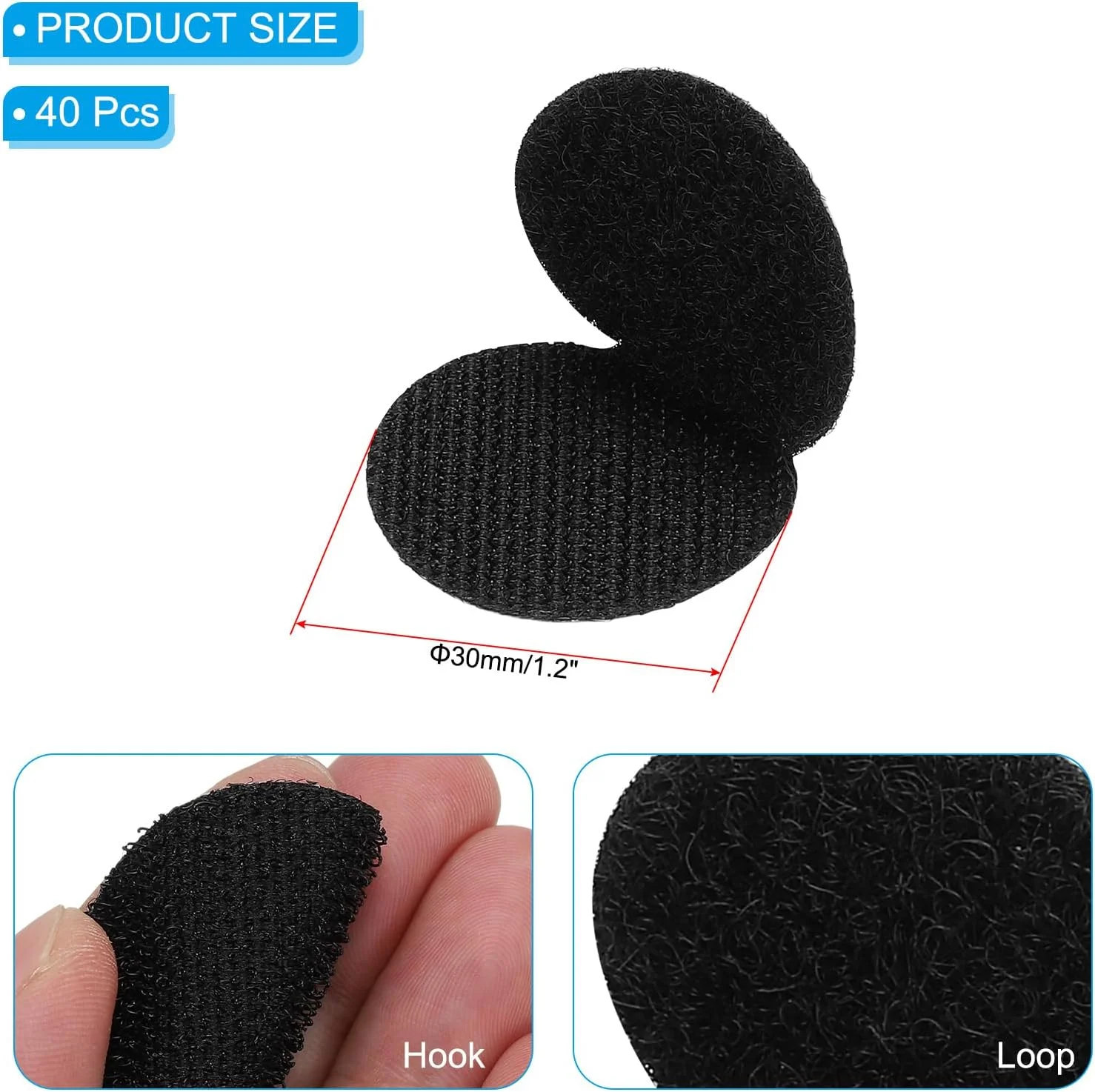 دایره های چسبی قلاب و حلقه ای PATIKIL، 1.2 اینچ، 40 جفت، چسب دو طرفه دایره ای برای نگهدارنده تلفن همراه خودرو، صنایع دستی، دفتر کار خانگی، مشکی دایره های چسبی قلاب و حلقه ای PATIKIL، 1.2 اینچ، 40 جفت، چسب دو طرفه دایره ای برای نگهدارنده تلفن همراه خودرو، صنایع دستی، دفتر کار خانگی، مشکی