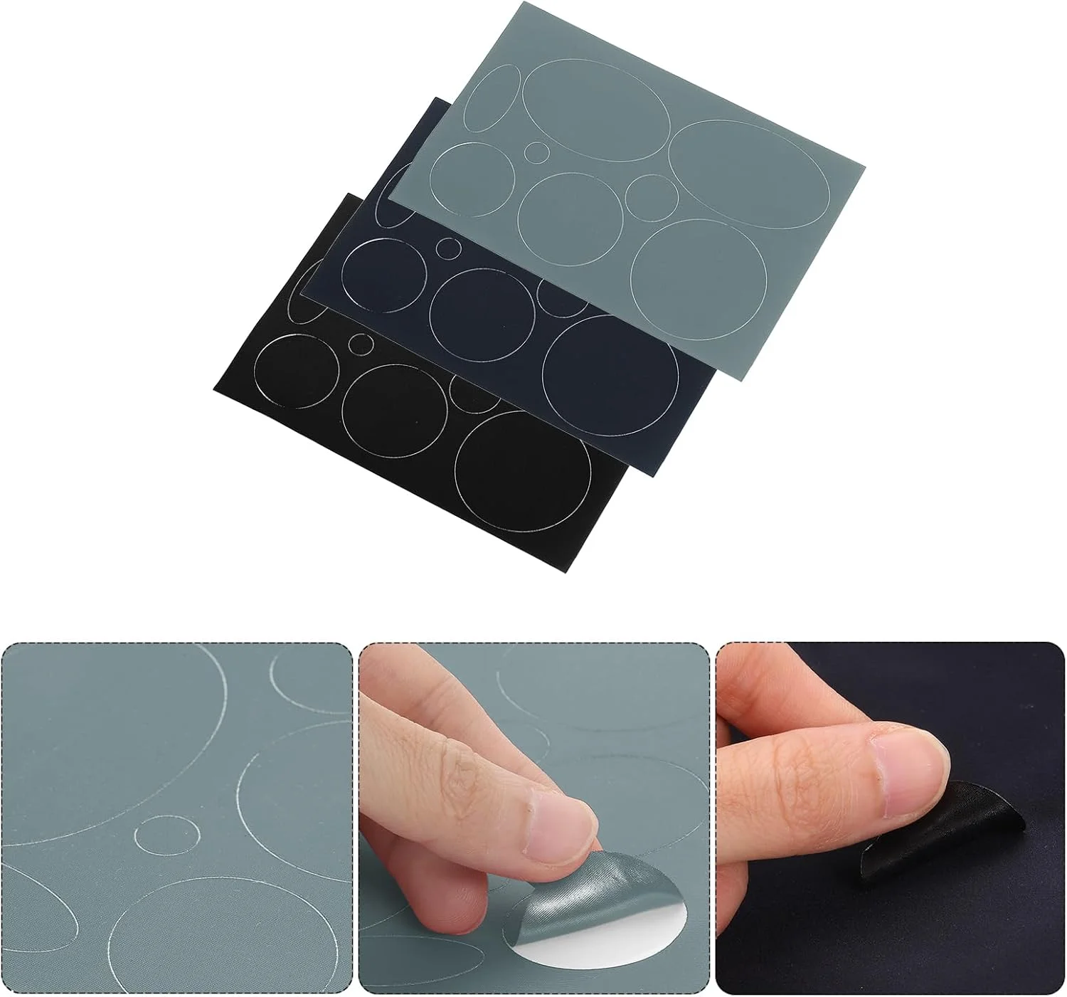 پَچ های تعمیراتی 10x15 سانتی متری PATIKIL، پَچ های پارچه ای خود چسب برای تعمیرات کلاه و کاپشن - بسته 3 عددی، خاکستری، مشکی، سرمه ای