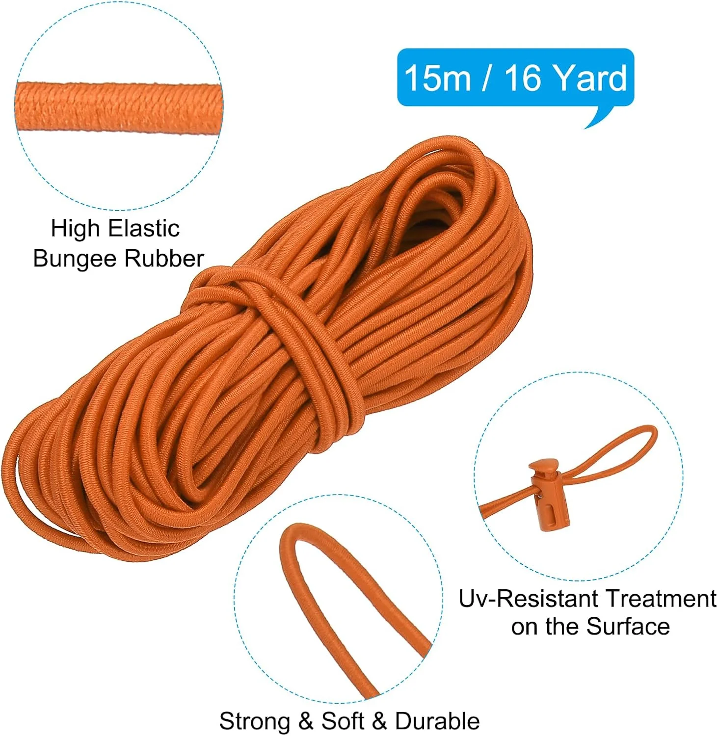 طناب بانجی کشی 15 متری PATIKIL به همراه 10 عدد قفل طناب تک سوراخ و 10 عدد استاپر فنری دو سوراخ برای پاراکورد، بند کفش، لباس، کوله پشتی، کیف، نارنجی طناب بانجی کشی 15 متری PATIKIL به همراه 10 عدد قفل طناب تک سوراخ و 10 عدد استاپر فنری دو سوراخ برای پاراکورد، بند کفش، لباس، کوله پشتی، کیف، نارنجی