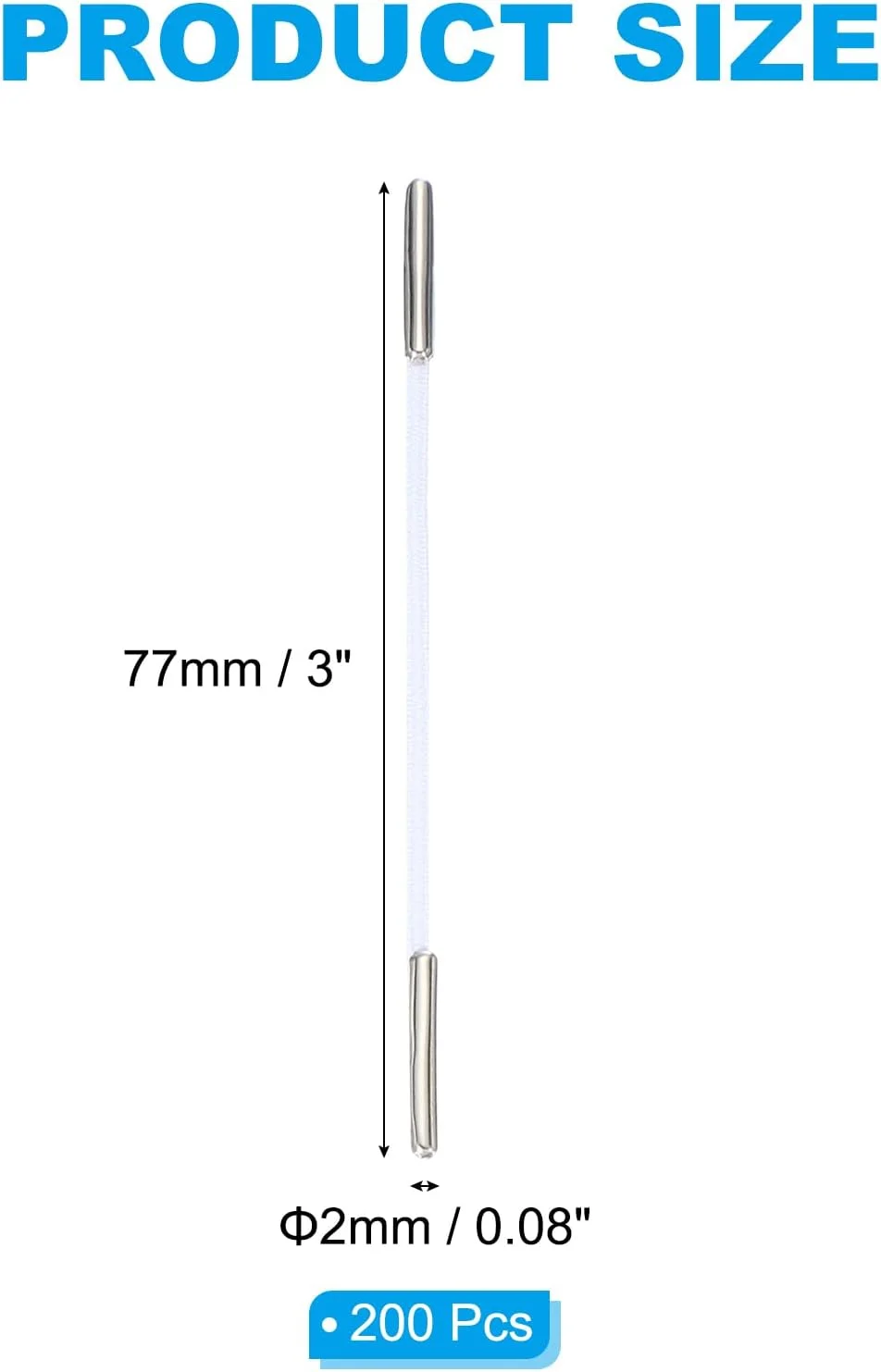 بند سیم خاردار الاستیک PATIKIL، 3 اینچ / 77 میلی متر، 200 عدد حلقه کششی 2 میلی متری نخ گرد با اتصالات میله فلزی برای کلاه ماسک منو صنایع دستی کتاب، سفید بند سیم خاردار الاستیک PATIKIL، 3 اینچ / 77 میلی متر، 200 عدد حلقه کششی 2 میلی متری نخ گرد با اتصالات میله فلزی برای کلاه ماسک منو صنایع دستی کتاب، سفید