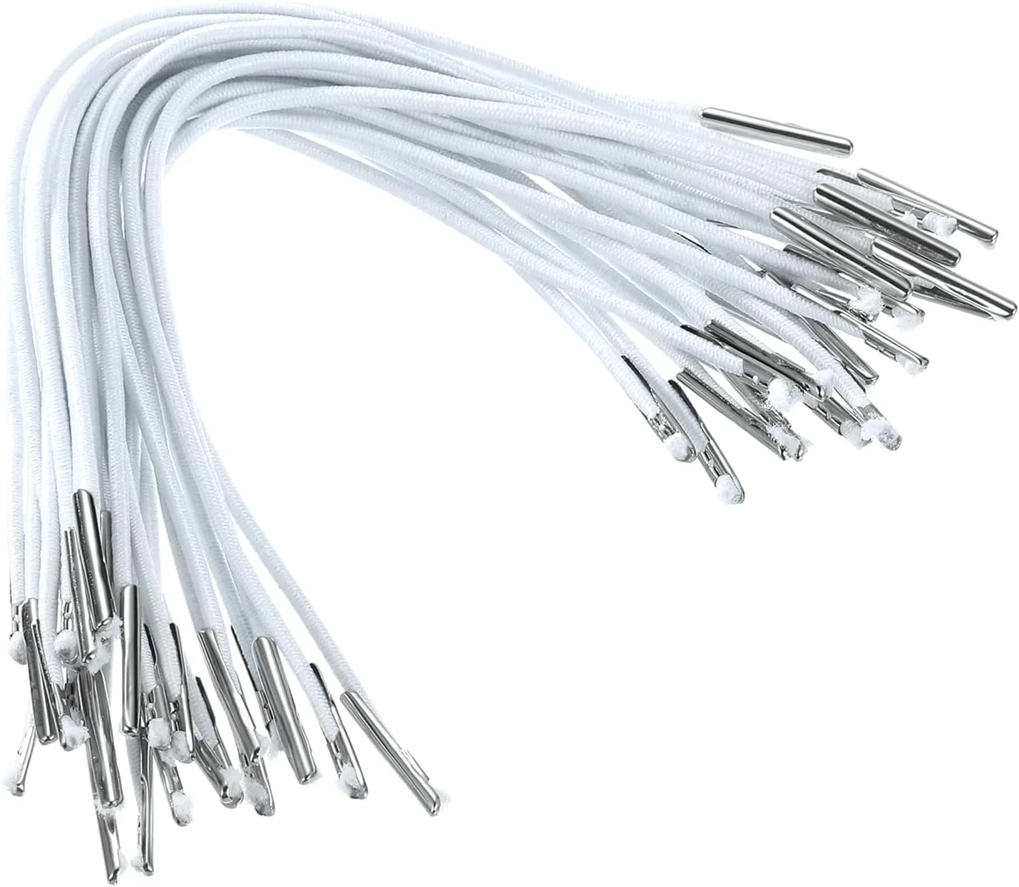 کش الاستیک 16.5 سانتی متری PATIKIL با قلاب های ریشی، 50 عدد طناب الاستیک گرد 1.6 میلی متری با قلاب های فلزی برای ساخت کلاه، ماسک و کتاب منو، سفید