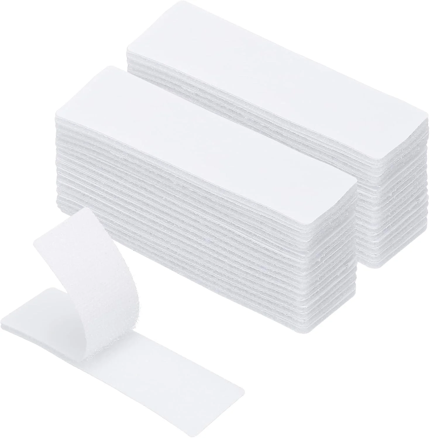 نقاط قلاب و حلقه ای پاتیکیل، 30 × 100 میلی متر، 16 ست نایلون ترکیبی، نوار مستطیلی خود چسب، اتصالات پشتی چسب قوی، نوار دو طرفه، سفید