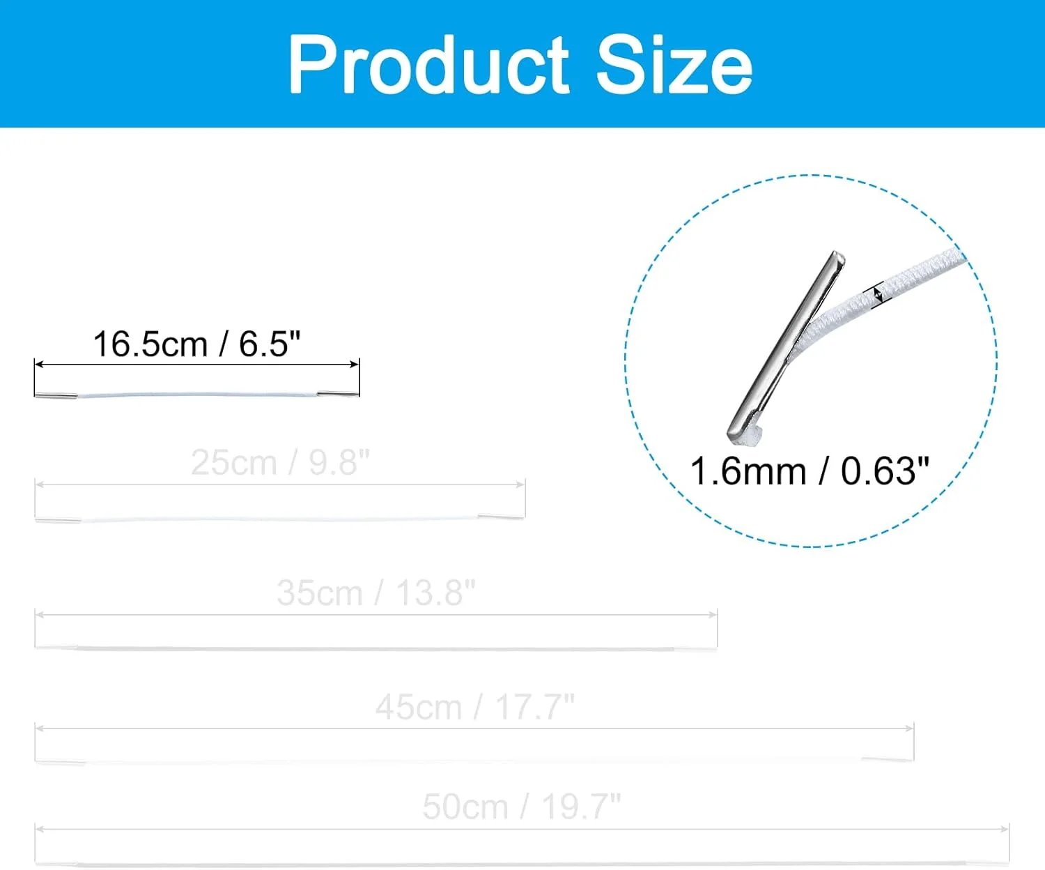 کش الاستیک 16.5 سانتی متری PATIKIL با قلاب های ریشی، 50 عدد طناب الاستیک گرد 1.6 میلی متری با قلاب های فلزی برای ساخت کلاه، ماسک و کتاب منو، سفید کش الاستیک 16.5 سانتی متری PATIKIL با قلاب های ریشی، 50 عدد طناب الاستیک گرد 1.6 میلی متری با قلاب های فلزی برای ساخت کلاه، ماسک و کتاب منو، سفید