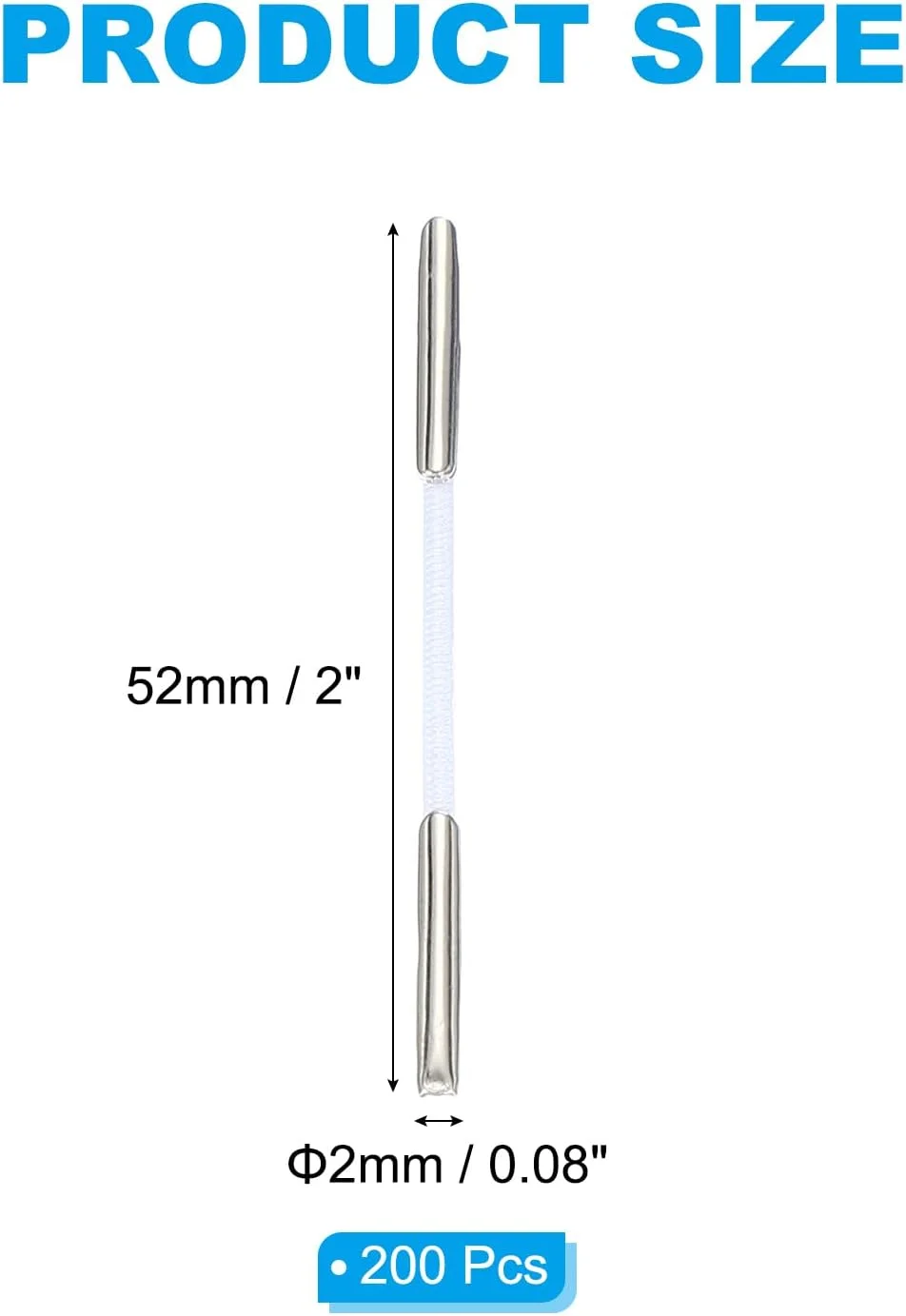 بند سیم خاردار الاستیک PATIKIL، 2 اینچ / 52 میلی متر، 200 عدد حلقه کششی 2 میلی متری با اتصالات میله فلزی برای کلاه، ماسک، منو، صنایع دستی، کتاب، سفید بند سیم خاردار الاستیک PATIKIL، 2 اینچ / 52 میلی متر، 200 عدد حلقه کششی 2 میلی متری با اتصالات میله فلزی برای کلاه، ماسک، منو، صنایع دستی، کتاب، سفید