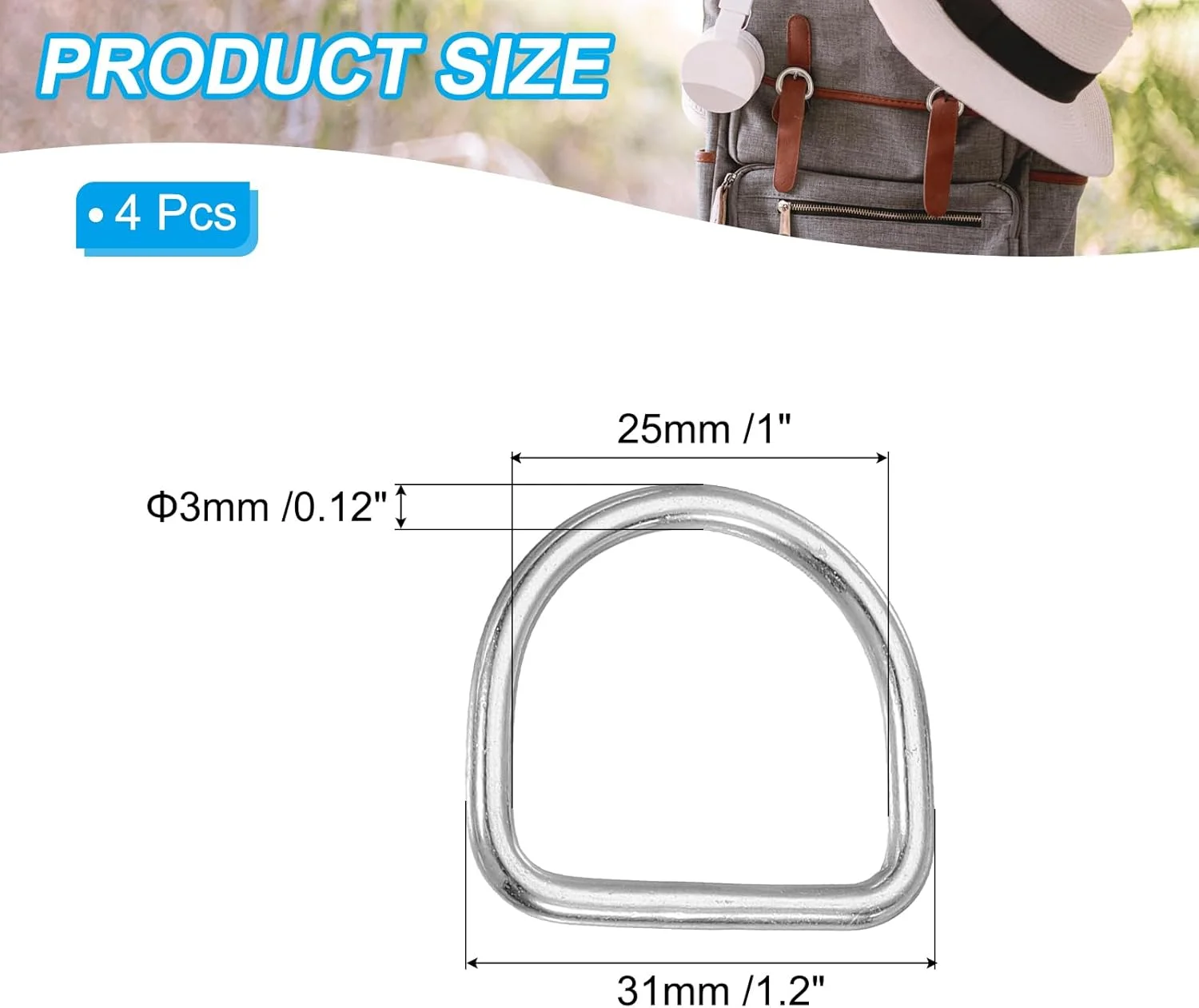 حلقه های فلزی D شکل PATIKIL، حلقه های D جوش داده شده از جنس استنلس استیل 304، لوازم جانبی DIY برای کمربند، خیاطی و قلاده سگ حلقه های فلزی D شکل PATIKIL، حلقه های D جوش داده شده از جنس استنلس استیل 304، لوازم جانبی DIY برای کمربند، خیاطی و قلاده سگ