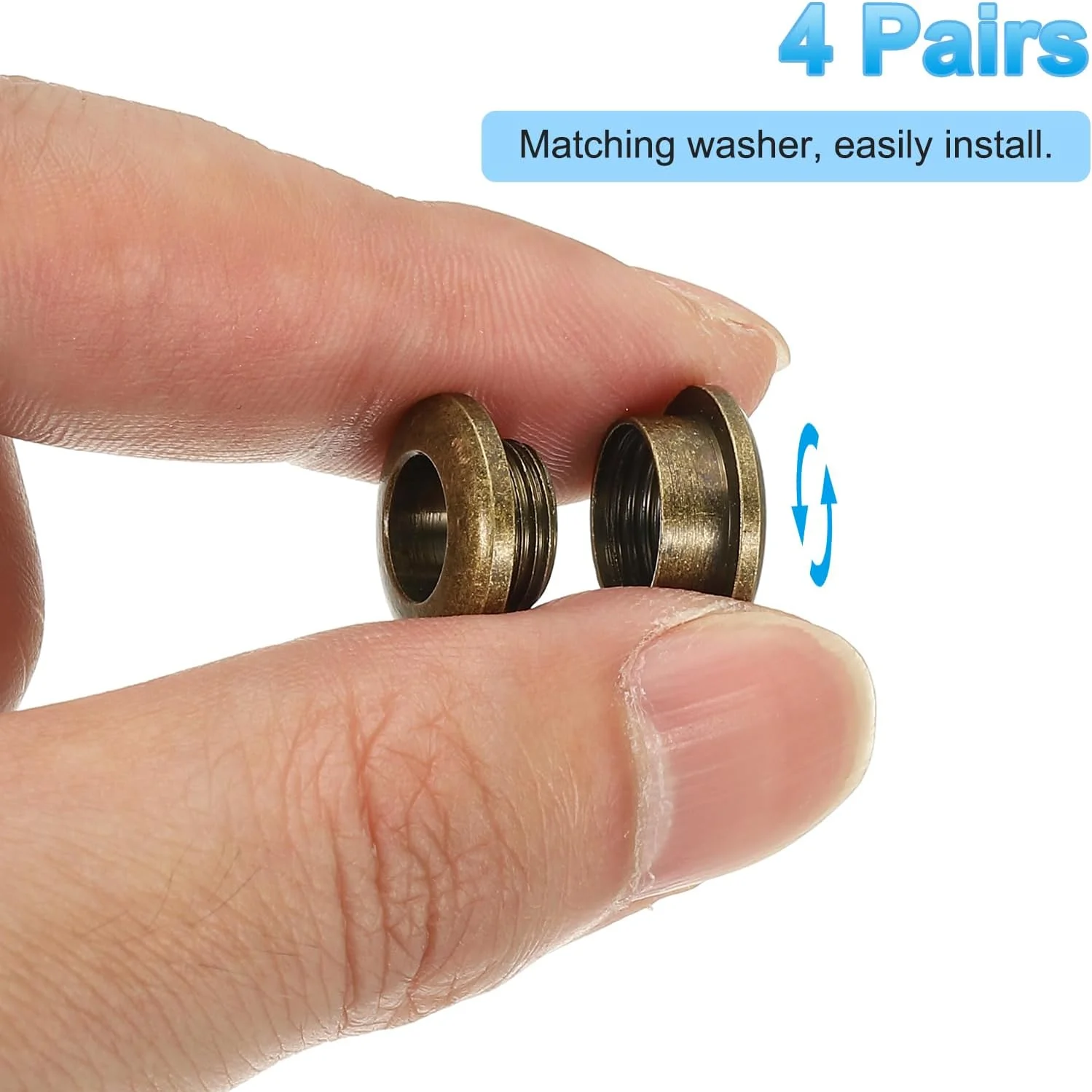 چشمی های سوراخ برنجی جامد 7 میلی متری (2/7 اینچ) PATIKIL، 4 عدد گرومت خود پشتی قوس دار با واشر برای کفش، لباس، صنایع دستی، کیف، چرم، برنزی