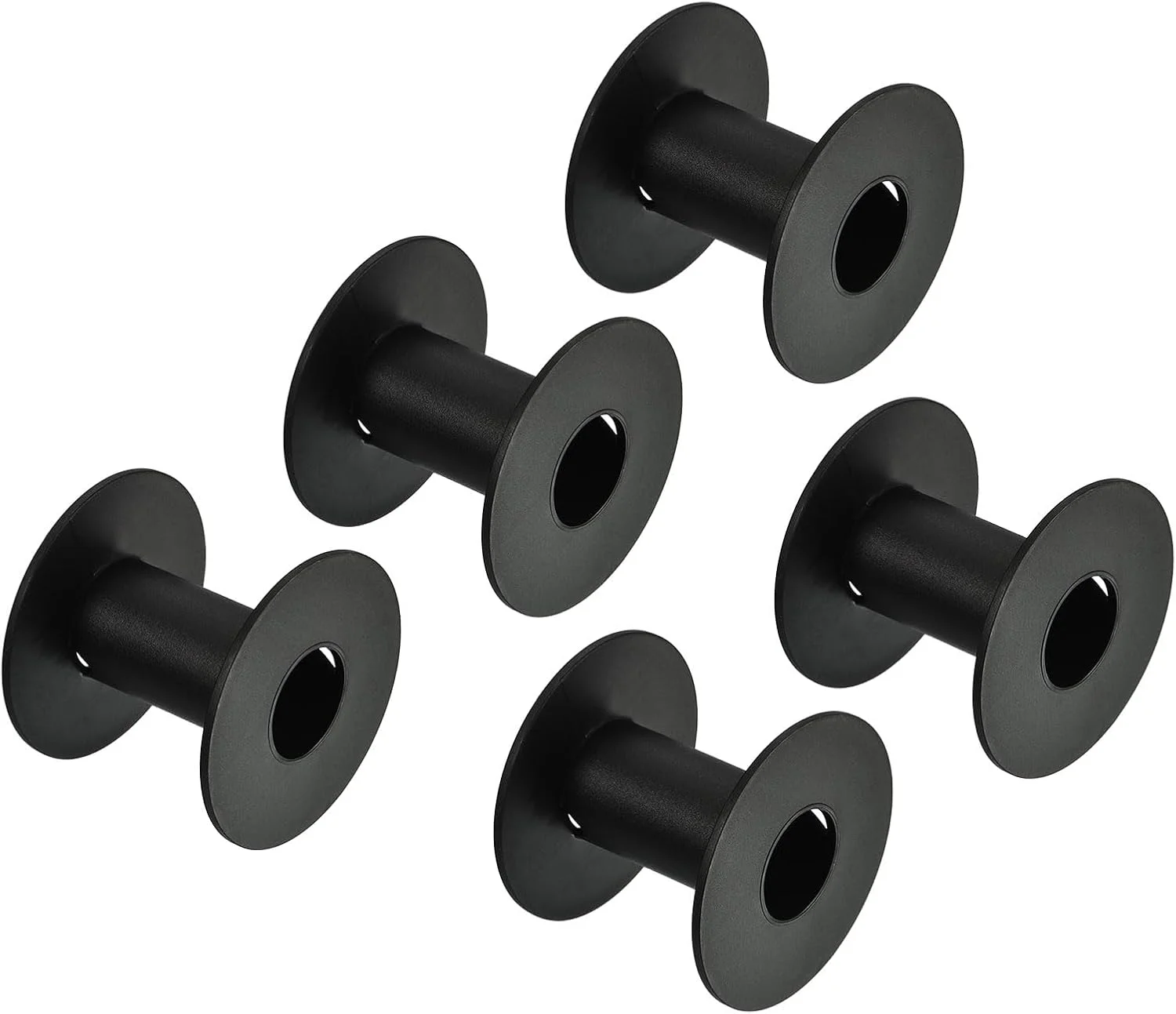 قرقره نخ پاتیکیل 2.8 اینچی، بسته 10 عددی قرقره های خالی پلاستیکی برای نخ، قرقره بافندگی سیم، نوار زنجیری برای خیاطی و گلدوزی، مشکی