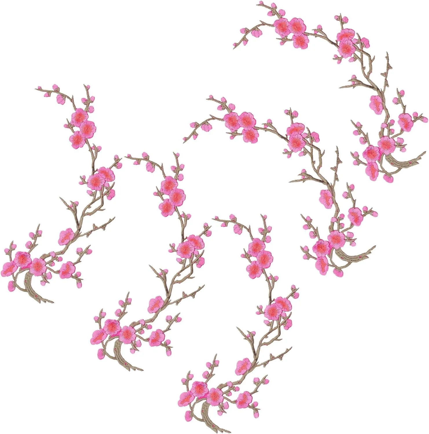 تکه دوزی های اتویی برای لباس | تکه دوزی های گلدوزی شده، پارچه خیاطی طرح شکوفه آلو با پشت چسب دار برای پروژه های مد لباس تیم ورزشی و کلاه تکه دوزی های اتویی برای لباس | تکه دوزی های گلدوزی شده، پارچه خیاطی طرح شکوفه آلو با پشت چسب دار برای پروژه های مد لباس تیم ورزشی و کلاه