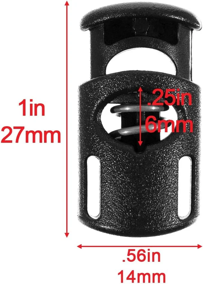 قفل طناب فنری بیضی شکل پاراکورد پلنت (1/4 اینچ) - قفل های طناب برای بند کفش، بند کشی، لباس، کیف و غیره - قفل ضامن پلاستیکی (بسته 50 عددی - مشکی) قفل طناب فنری بیضی شکل پاراکورد پلنت (1/4 اینچ) - قفل های طناب برای بند کفش، بند کشی، لباس، کیف و غیره - قفل ضامن پلاستیکی (بسته 50 عددی - مشکی)