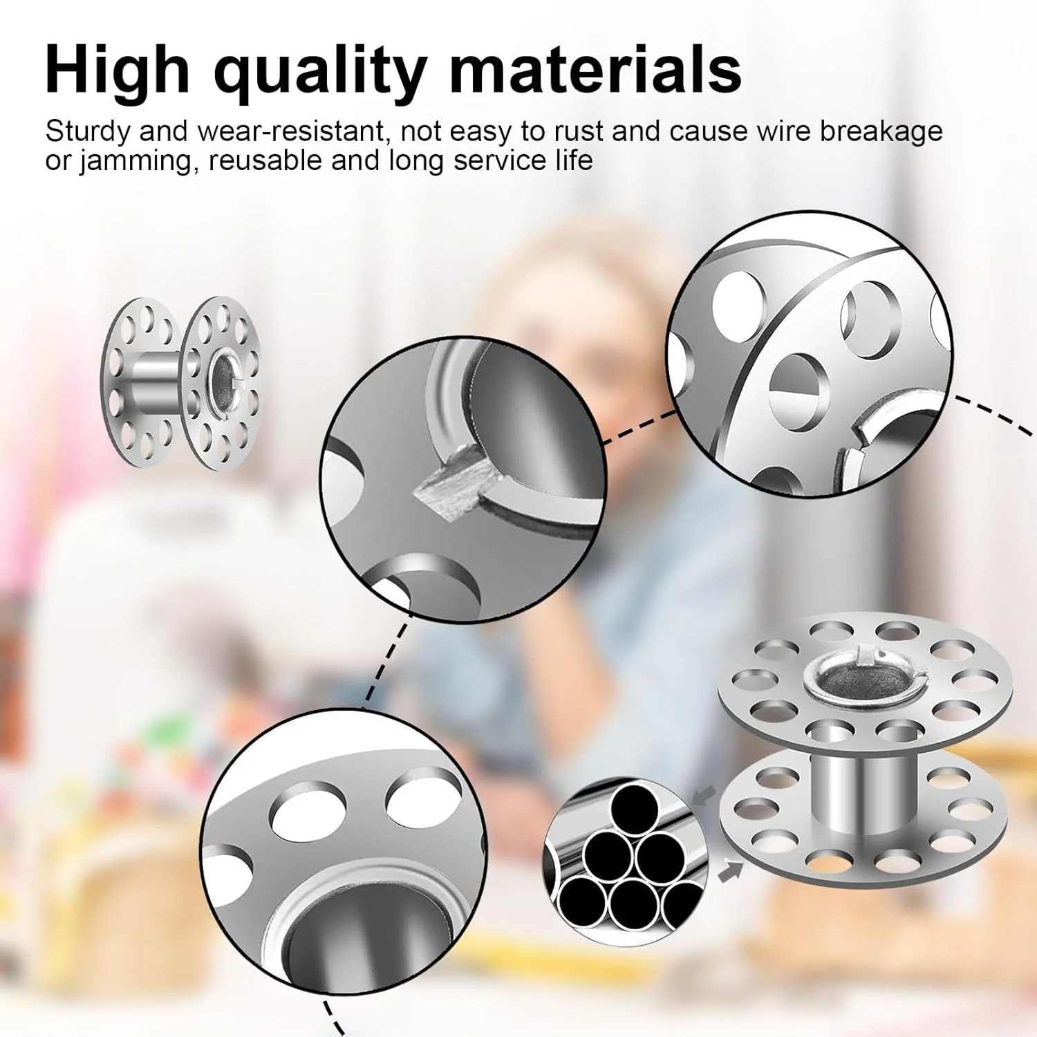 ماسوره چرخ خیاطی PARFCO، 36 عدد ماسوره فلزی ماسوره خالی با جعبه ماسوره شفاف، قطر داخلی 7 میلی متر، ماسوره چرخ خیاطی، لوازم جانبی چرخ خیاطی، برای خیاطی، پروژه های DIY ماسوره چرخ خیاطی PARFCO، 36 عدد ماسوره فلزی ماسوره خالی با جعبه ماسوره شفاف، قطر داخلی 7 میلی متر، ماسوره چرخ خیاطی، لوازم جانبی چرخ خیاطی، برای خیاطی، پروژه های DIY
