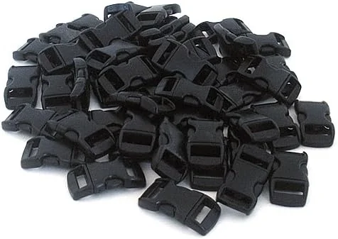 سگک های پلاستیکی مشکی 3/8 اینچی PARACORD PLANET - سگک های رهاسازی جانبی سریع و منحنی (بسته 40 عددی) سگک های پلاستیکی مشکی 3/8 اینچی PARACORD PLANET - سگک های رهاسازی جانبی سریع و منحنی (بسته 40 عددی)