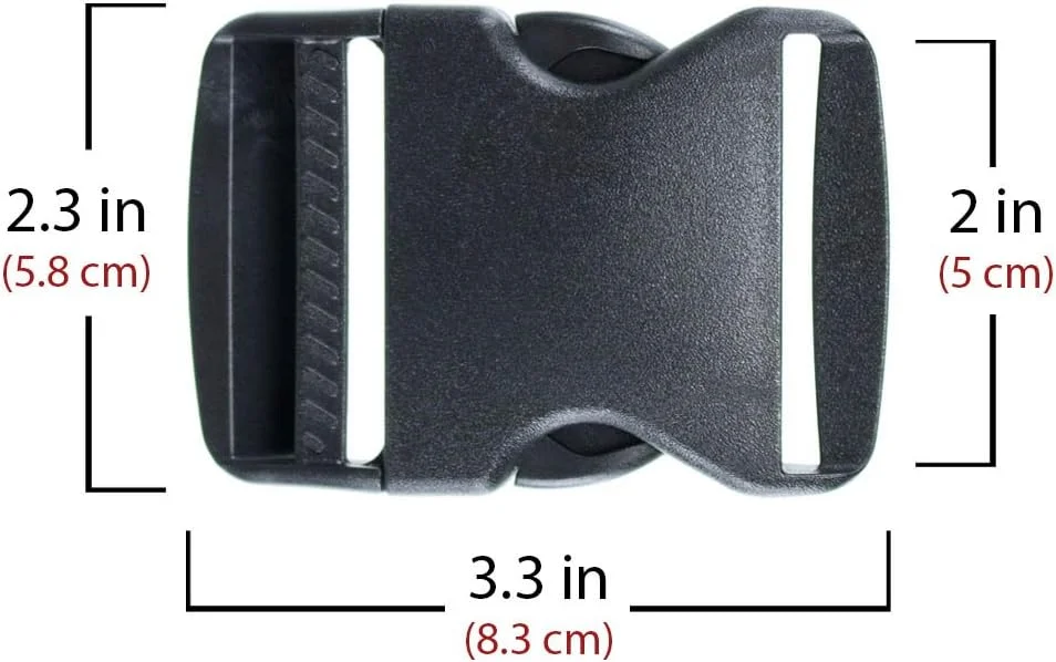 سگک های پلاستیکی مشکی ضخیم 2 اینچی نظامی PARACORD PLANET - گیره های رهاسازی سریع جانبی بدون نیاز به دوخت - بست های قابل تنظیم جایگزین قوی برای بندهای کیف نایلونی - بسته 2 عددی سگک های پلاستیکی مشکی ضخیم 2 اینچی نظامی PARACORD PLANET - گیره های رهاسازی سریع جانبی بدون نیاز به دوخت - بست های قابل تنظیم جایگزین قوی برای بندهای کیف نایلونی - بسته 2 عددی